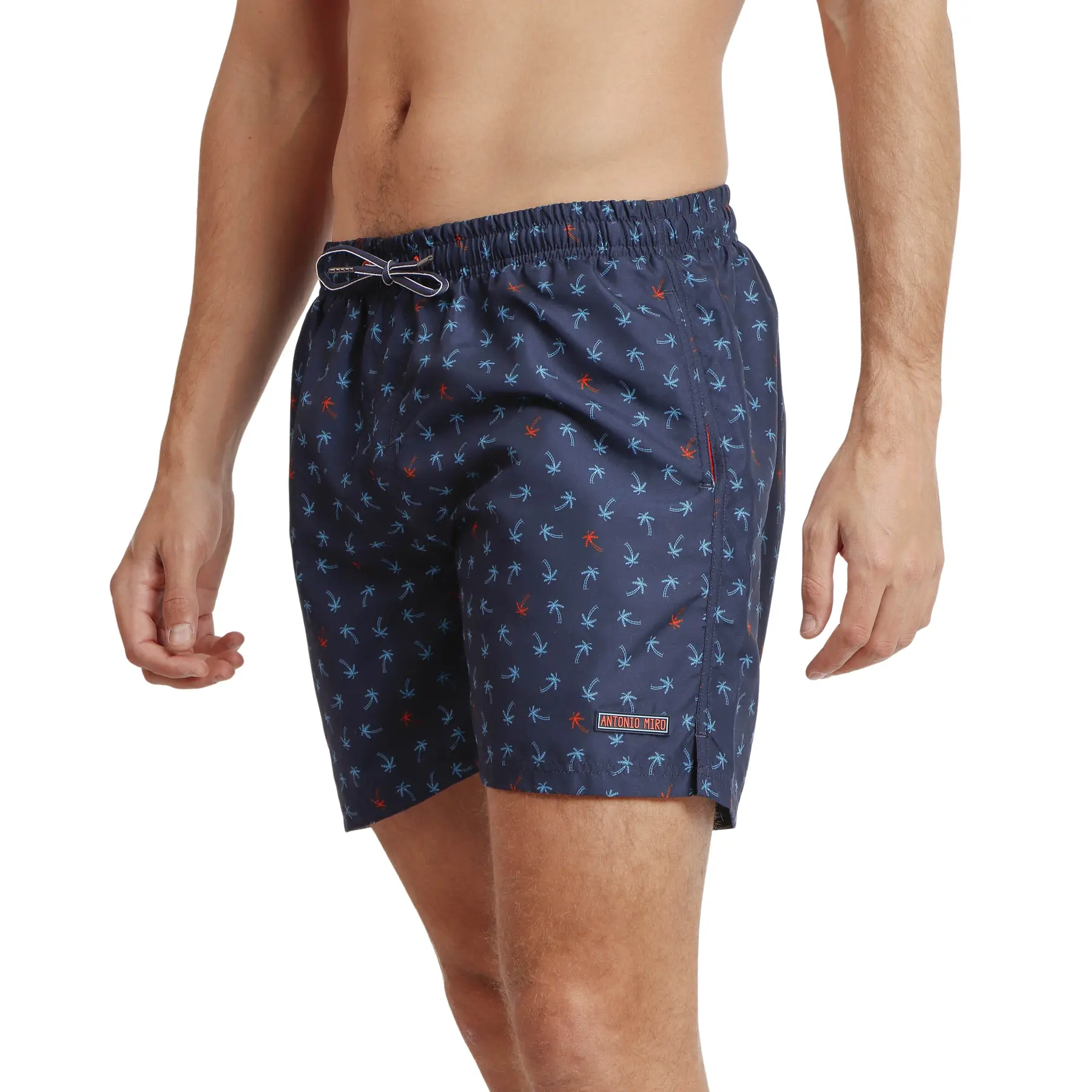 Antonio Miro Men's Blue Palm Tree Swim Shorts Palms