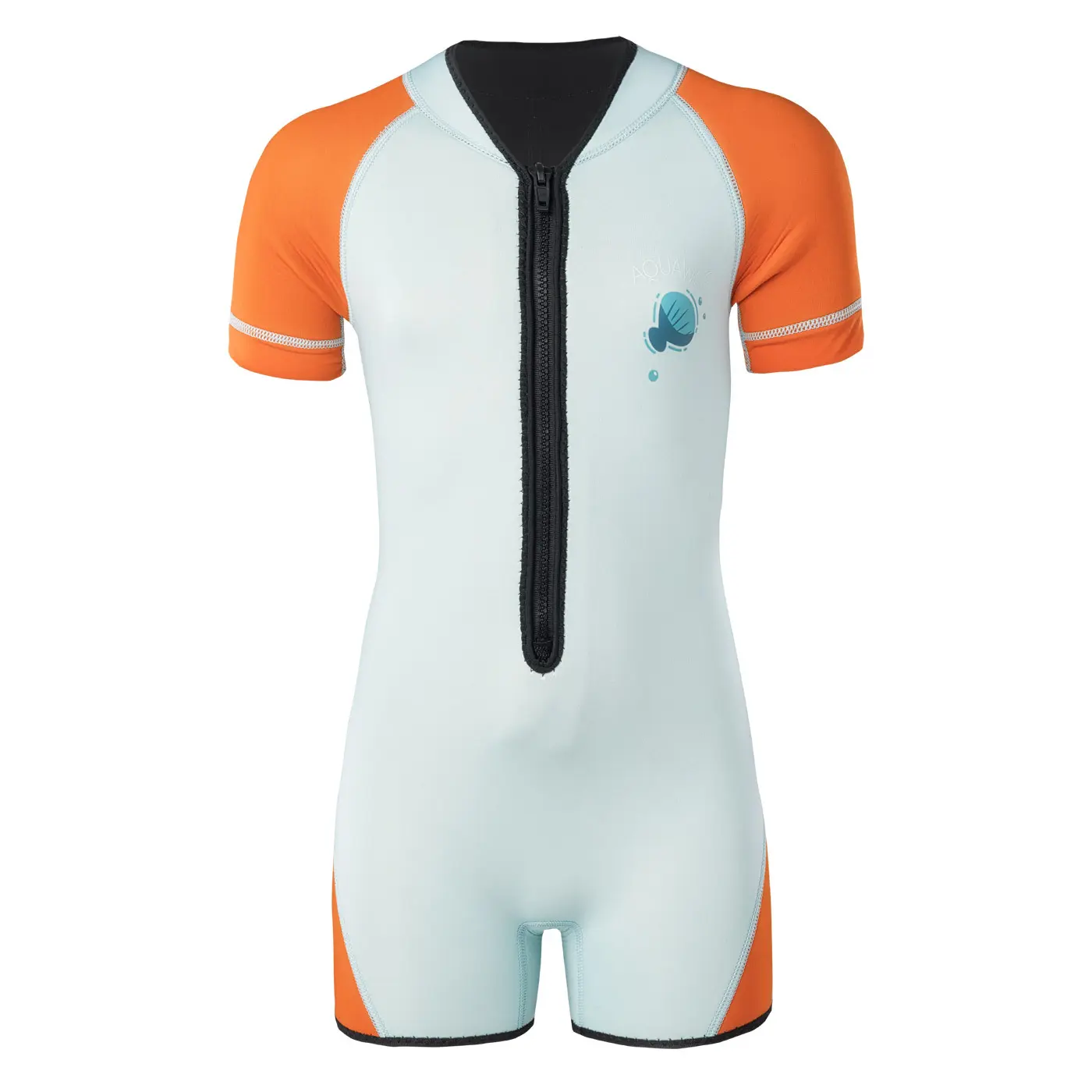 Surf-Shorty-Anzug Kind Aquawave 2 mm Surfini Front-Zip