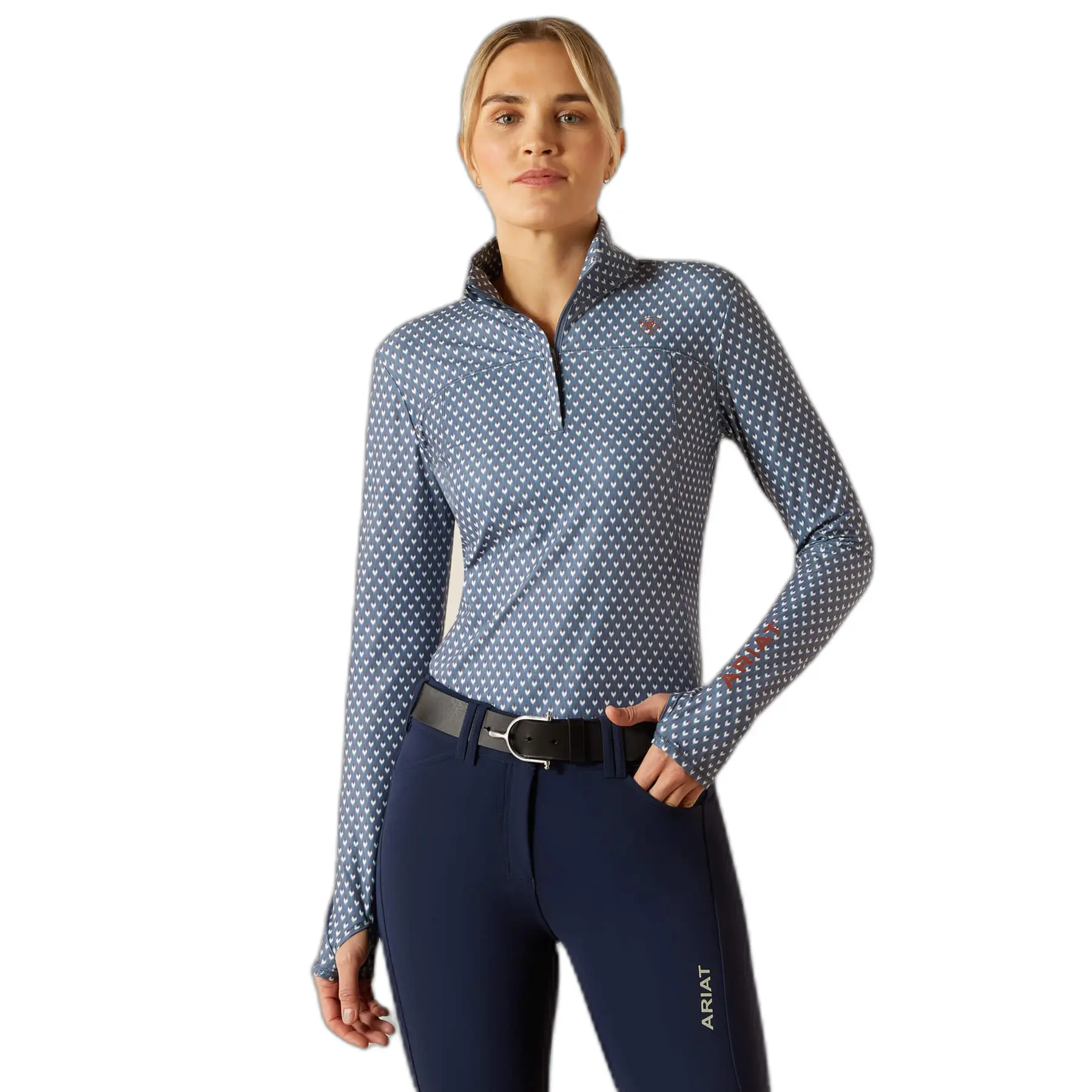 T-shirt equitazione da donna con 1/4 di zip Ariat Lowell 3.0