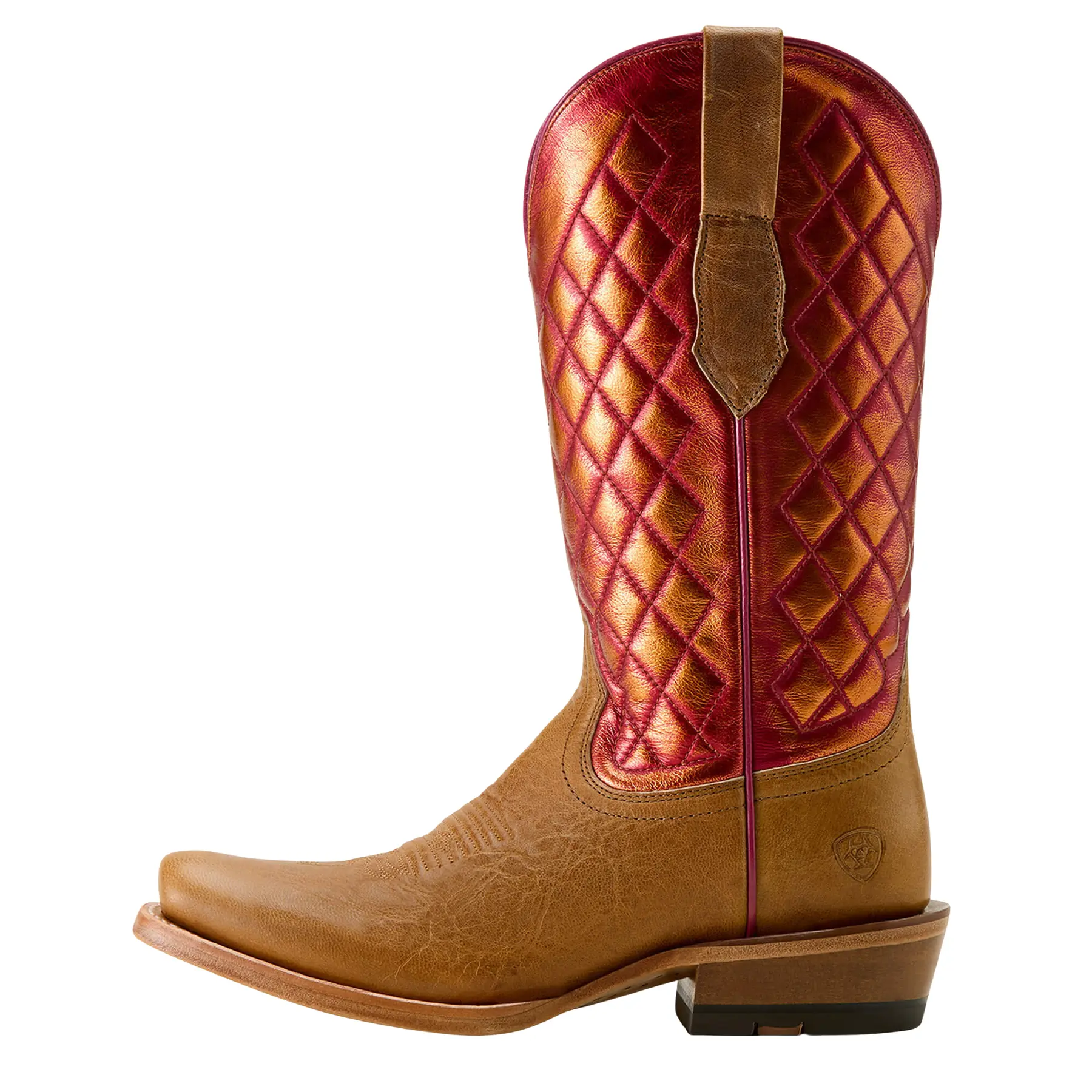 Women's Futurity Denton Narrow Cutter Toe Cowgirl Boots in Maple Sugar Tequila Sunrise Leather, Size: 9 B / Medium by Ariat