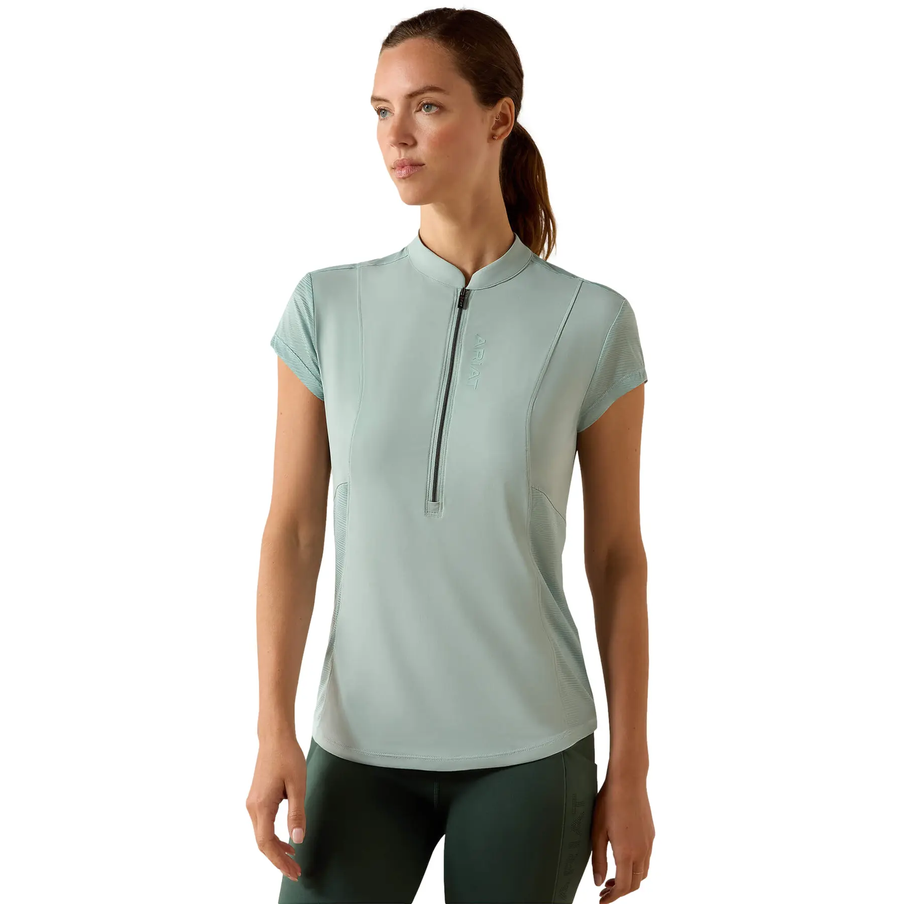 T-shirt equitazione con zip a metà da donna Ariat