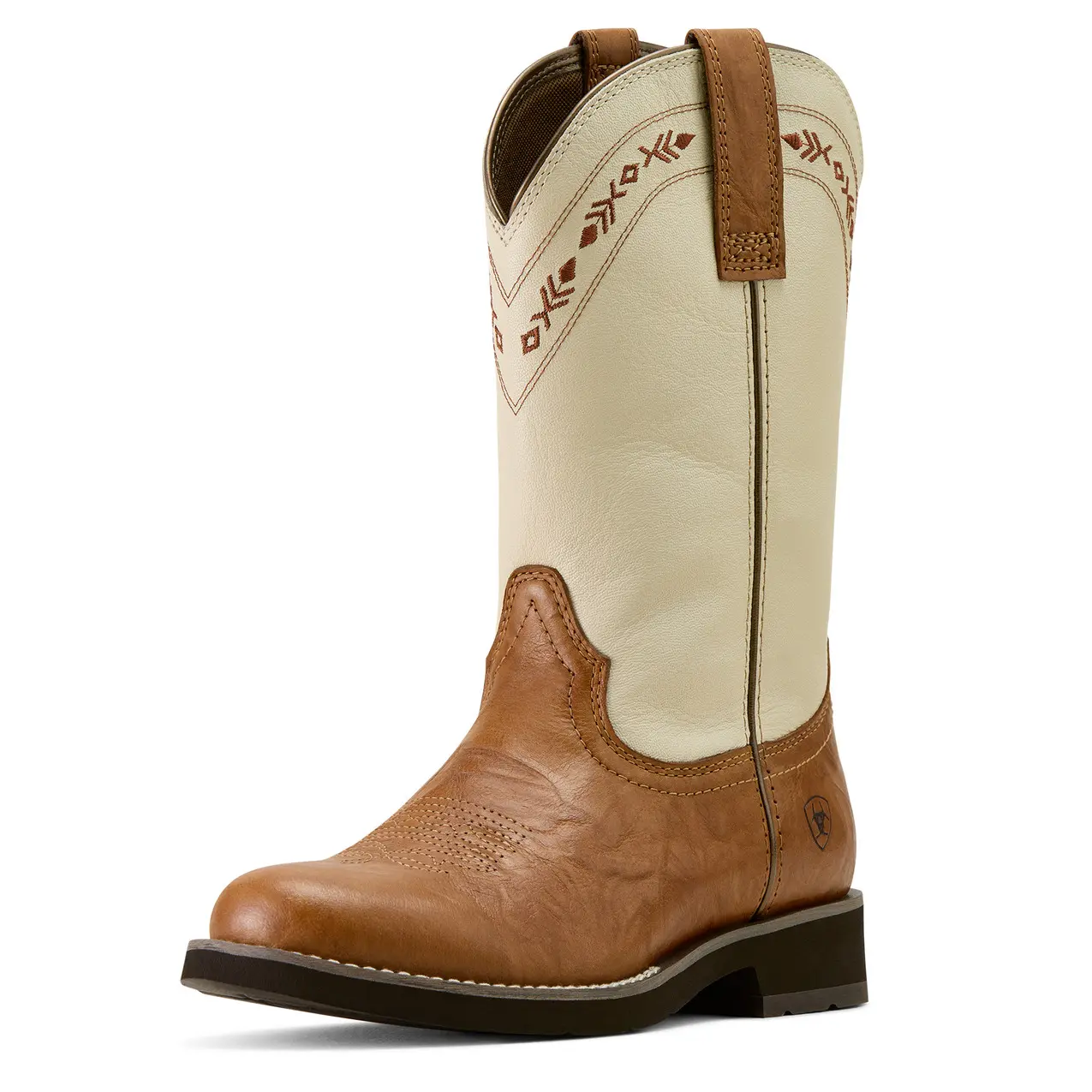 Women's Kearney Round Toe Cowgirl Boots in Beasty Brown Cream Full-Grain Leather, Size: 11 B / Medium by Ariat