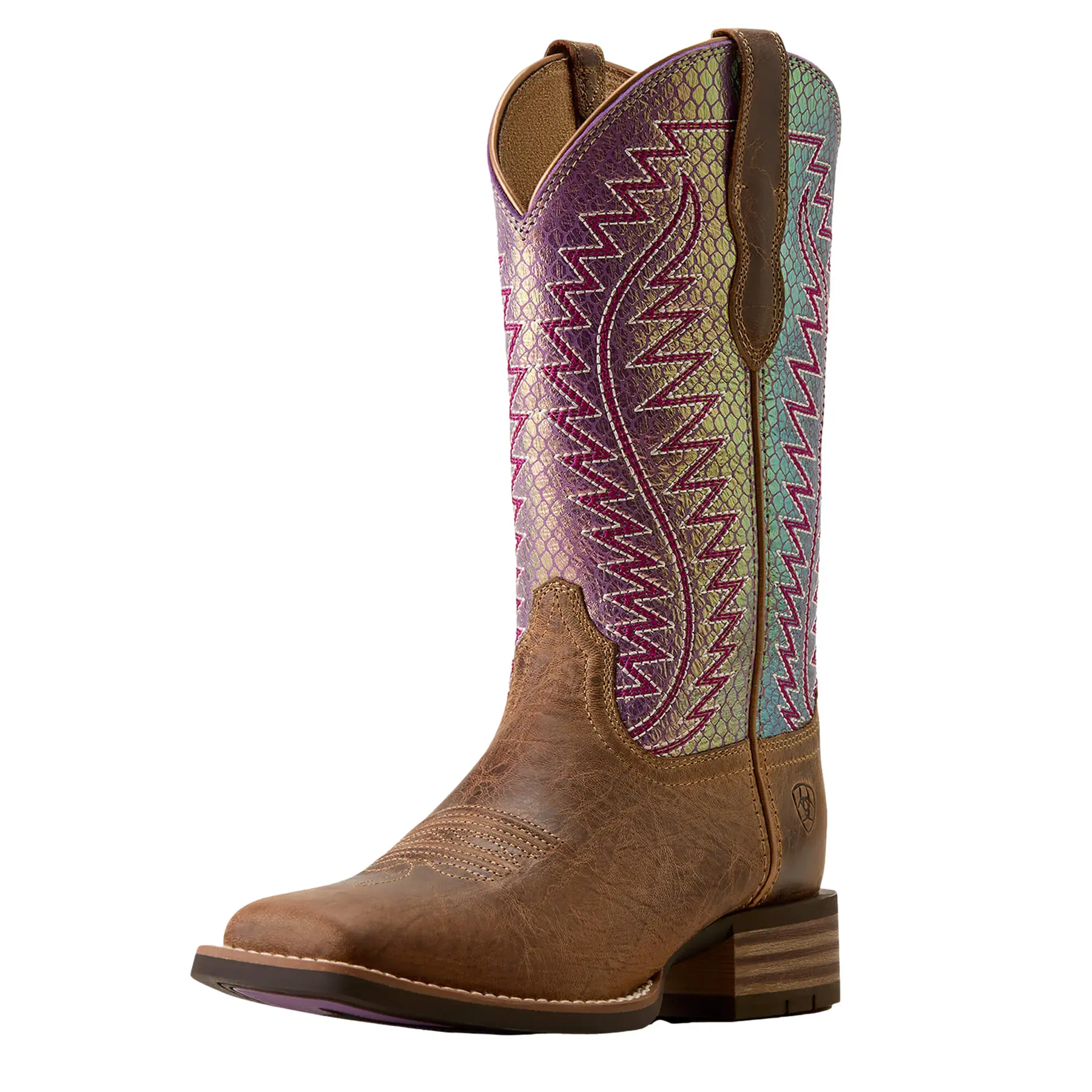 Westernstiefel Damen Ariat Monte Vista Wide Square Toe - Farbe: Marron