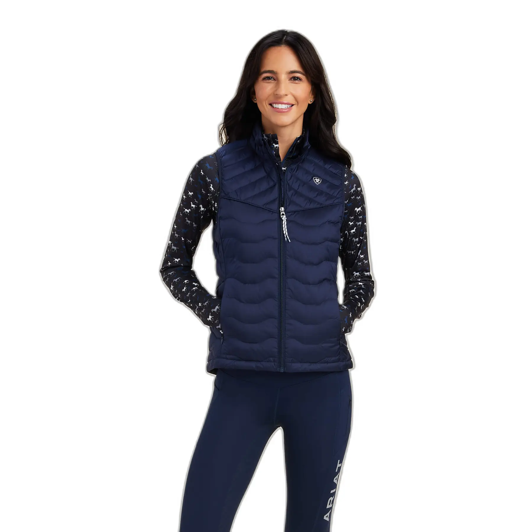Ärmellose gesteppte Daunenjacke, Damen Ariat Ideal Down