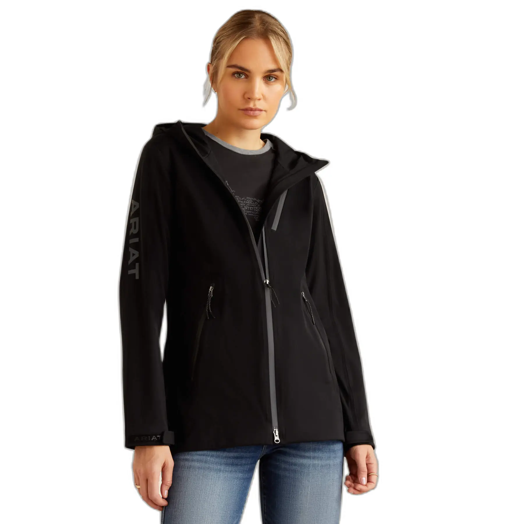 Women's Venture Waterproof Jacket Long Sleeve in Black, Size Small, by Ariat