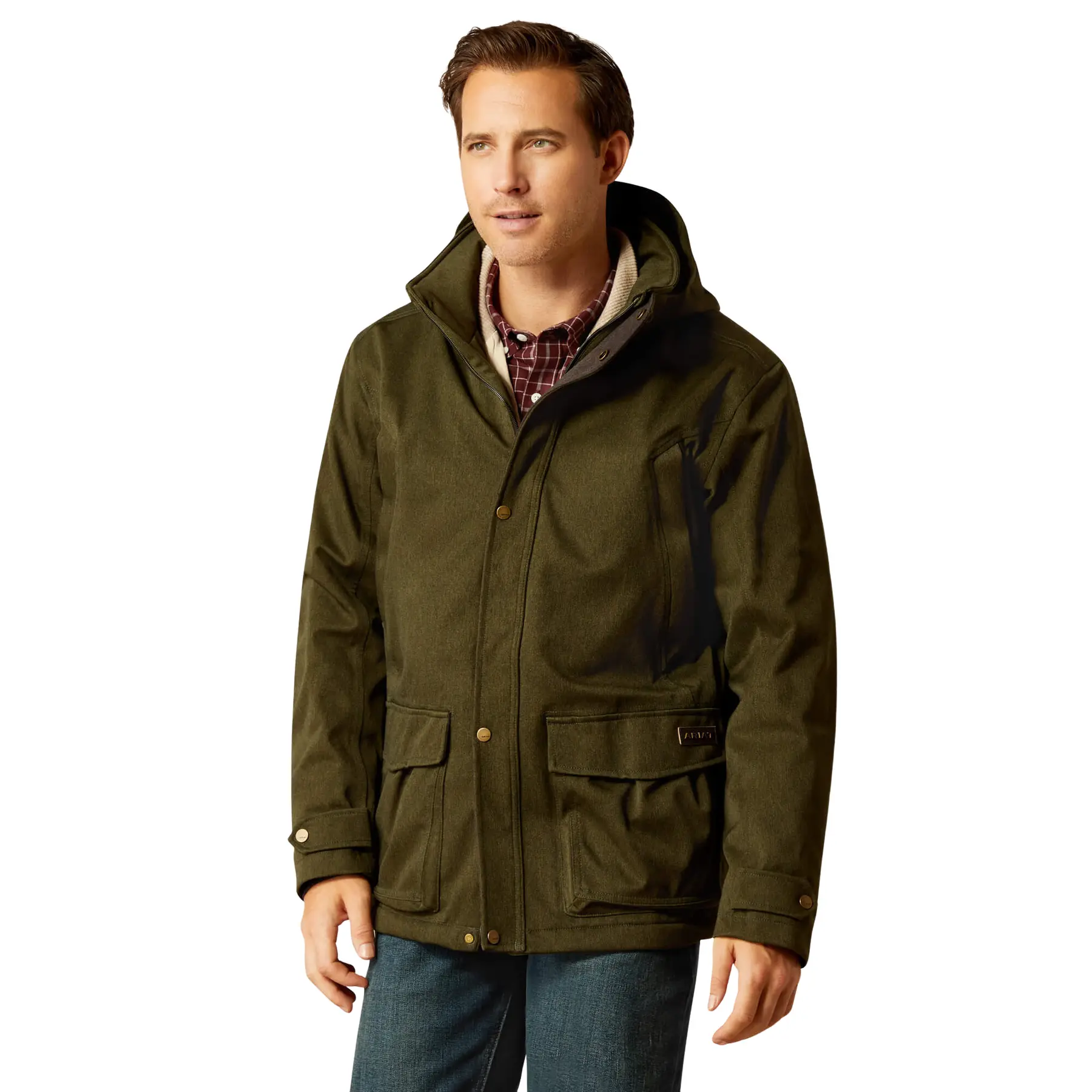 Men's Rhodium Waterproof Insulated Parka Jacket Long Sleeve in Rosin, Size Small, by Ariat