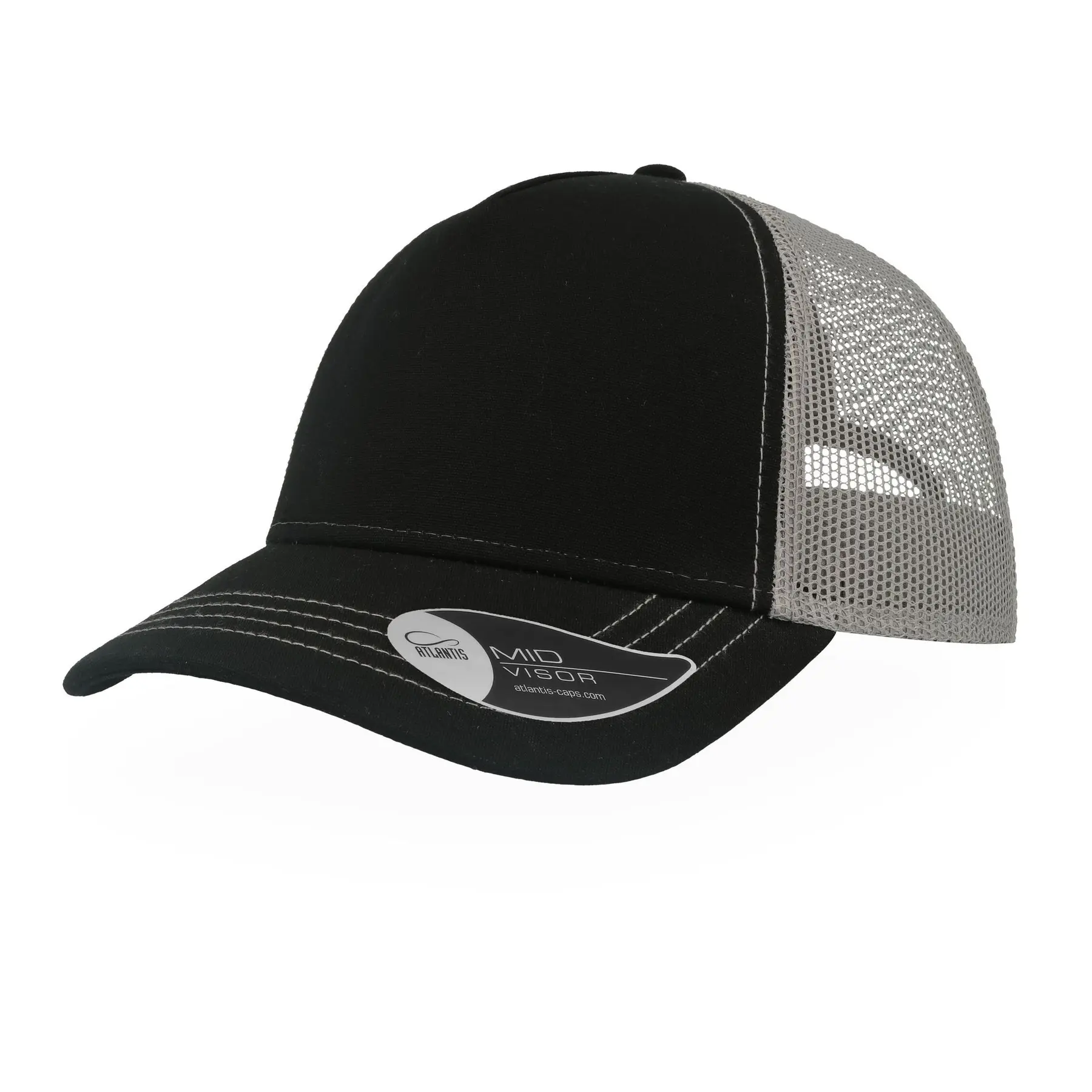 Atlantis Headwear Unisex Noir Trucker Cap Rapper Canvas