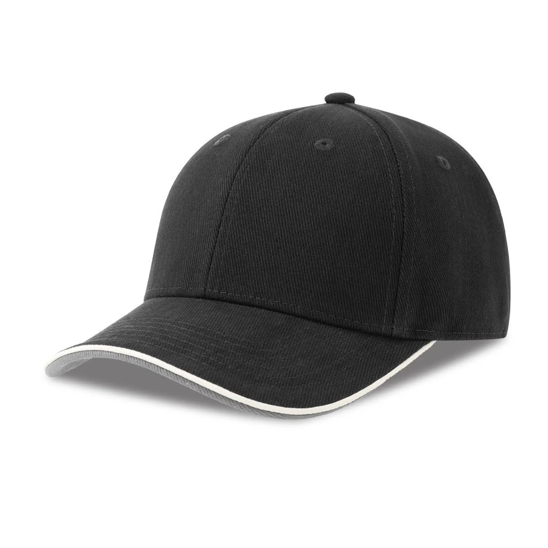 6-Panel Baseball Cap Atlantis Headwear Pilot Piping Sandwich-S