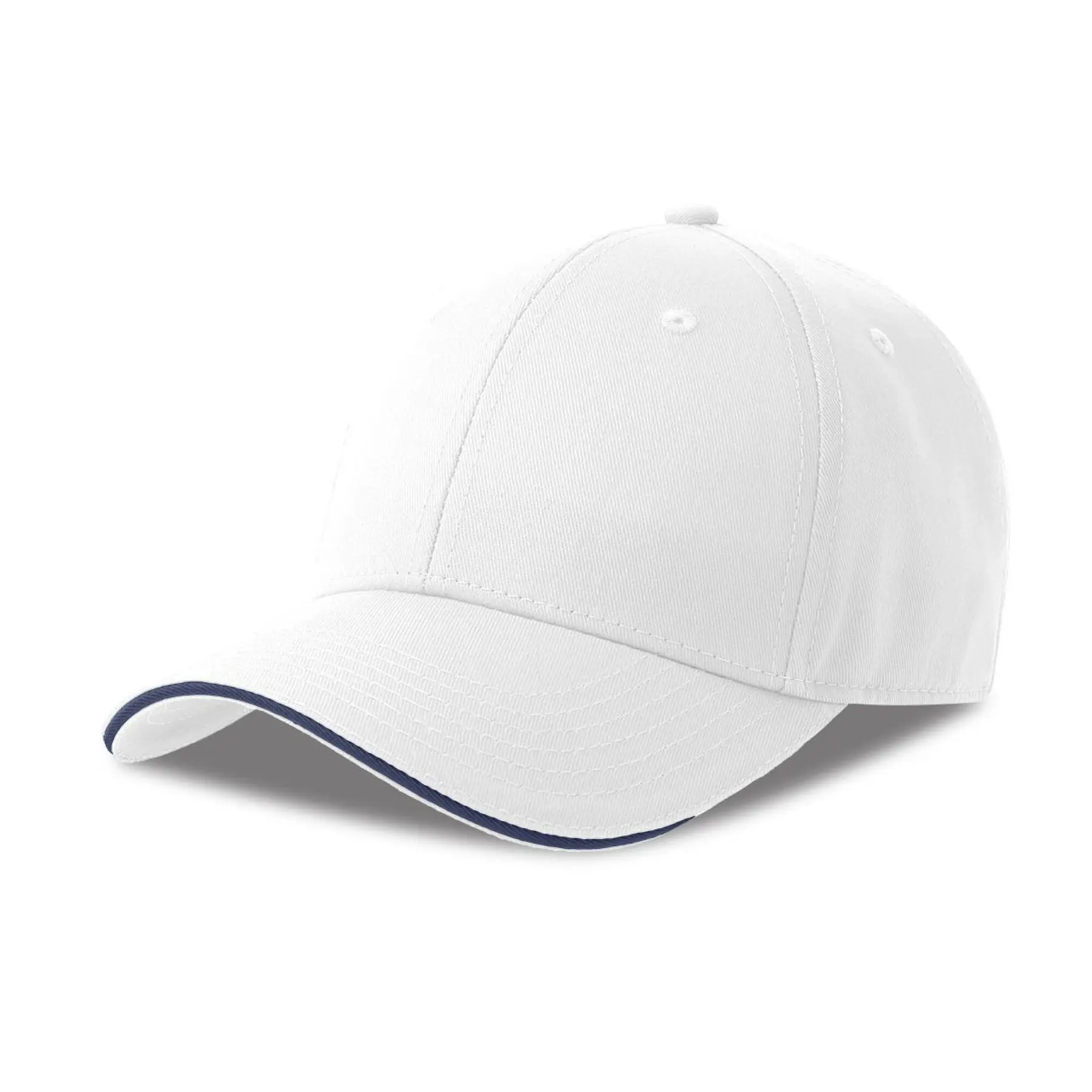 Atlantis Headwear Blanc 6-Panel Baseball Cap Sport Sandwich-S