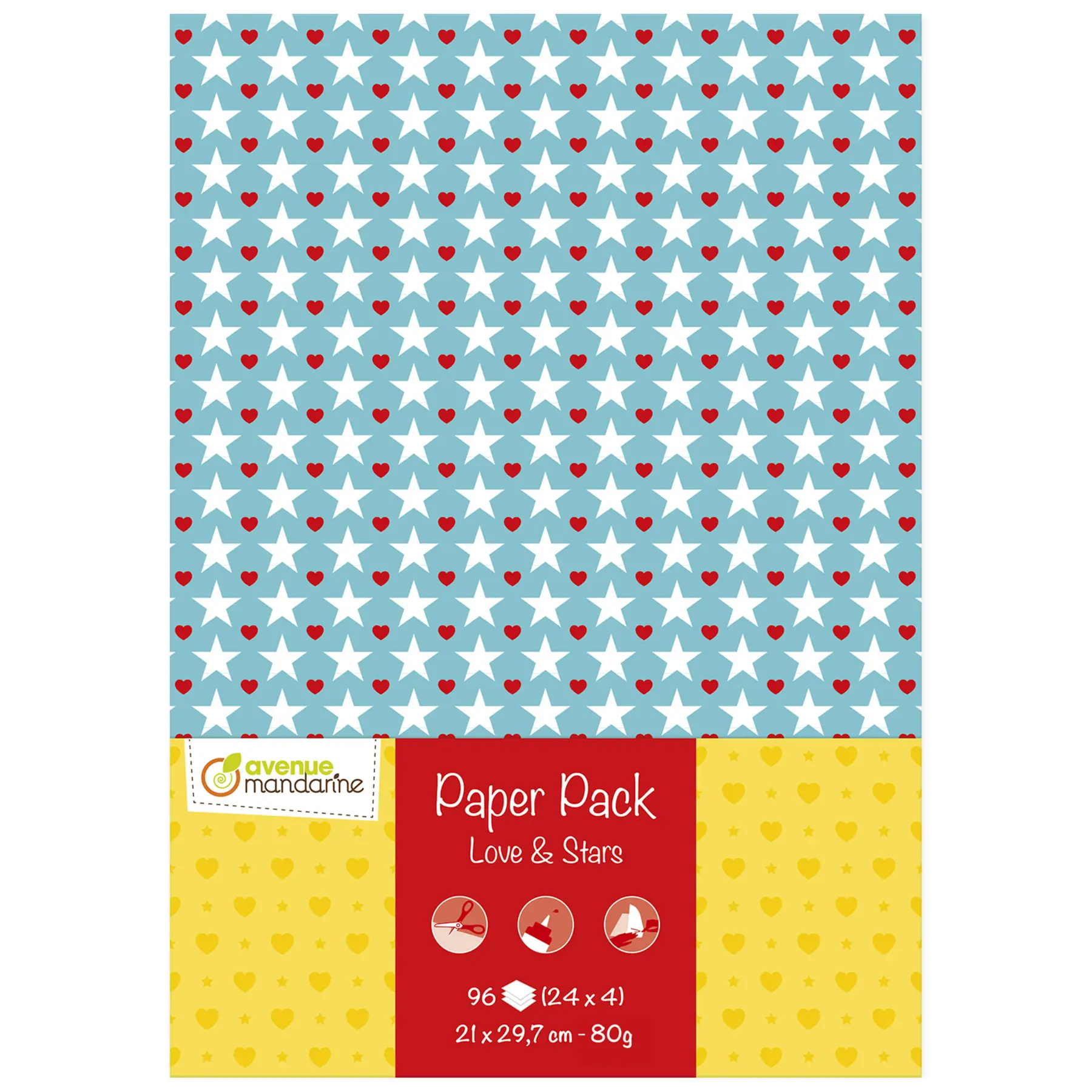 Papier Avenue Mandarine Love & Stars