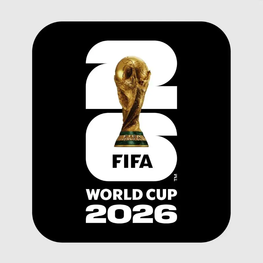 Badge Coppa del Mondo 2026 Fond noir écriture blanche