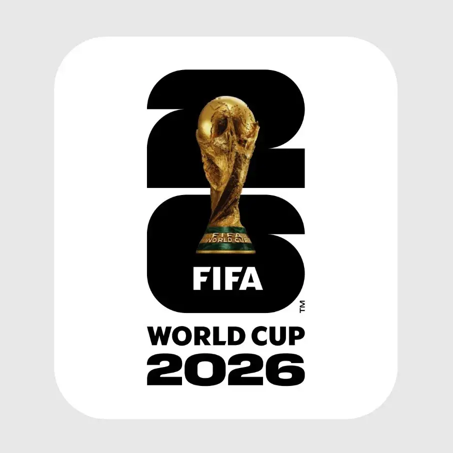 Badge bambino Coppa del Mondo 2026 Fond blanc écriture noire
