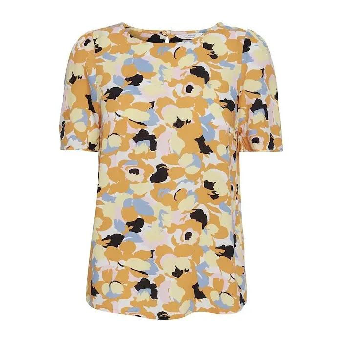 B.young Women's Yellow Blouse With Round Neck Mmjoella 2