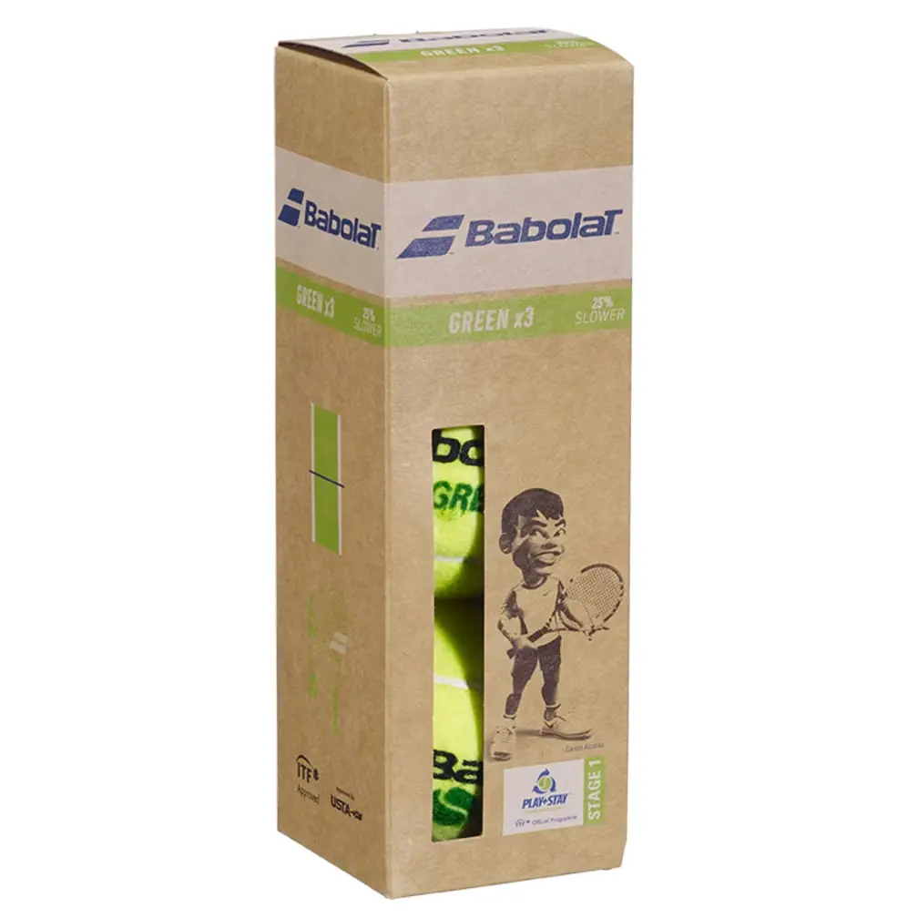Tube mit 3 Tennisbällen Babolat Green