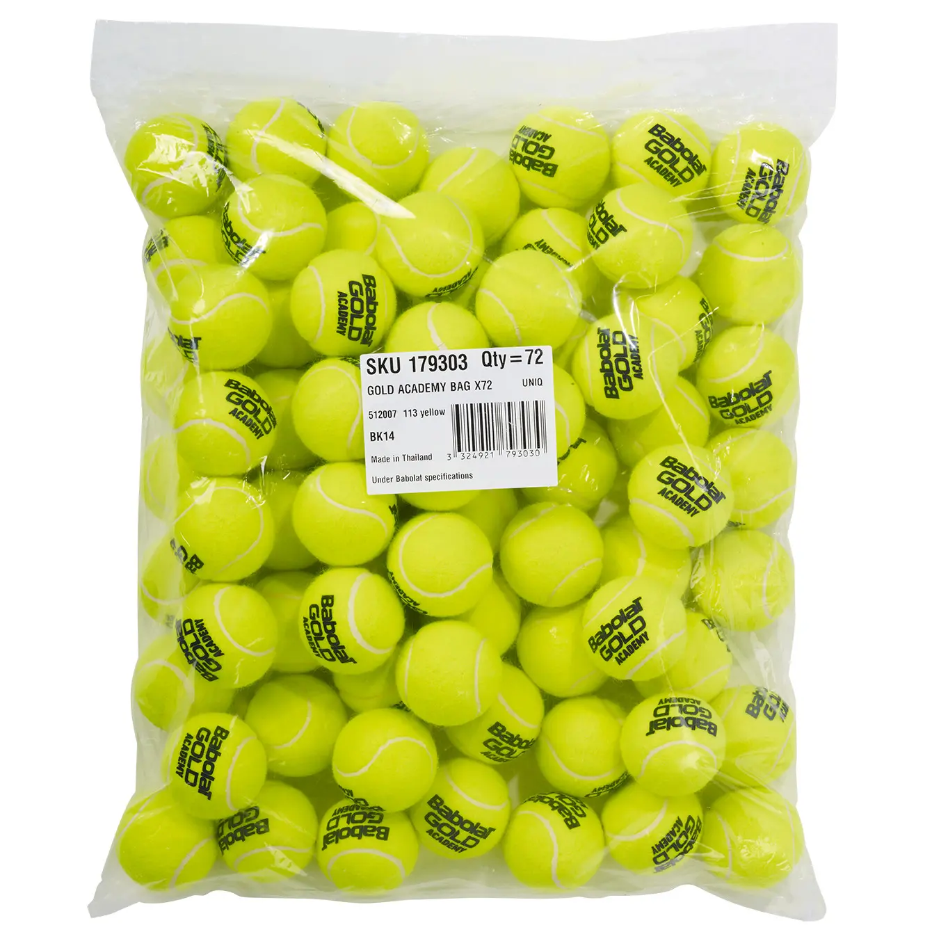 Set mit 72 Tennisbällen Babolat Gold Academy