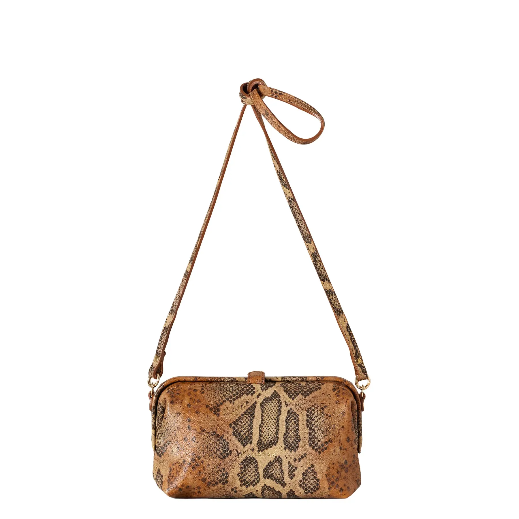 Schlangenleder-Effekt Tasche Ingwer Damen Balagan Rofe M