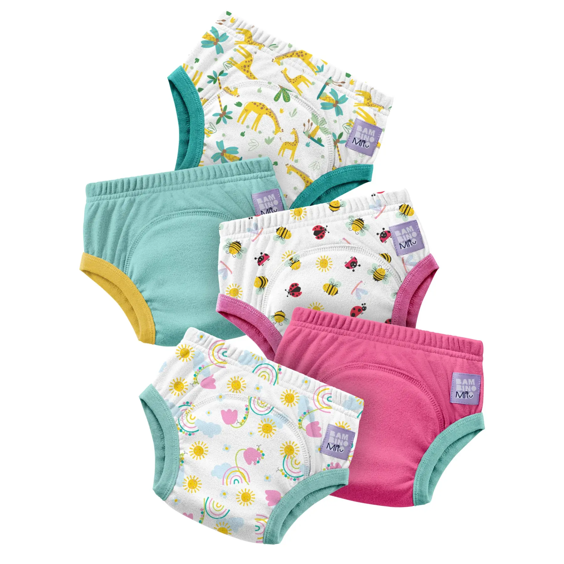 Culotte d'apprendimento Lavabile Fête AU Jardin neonato Bambino Mio (x5)