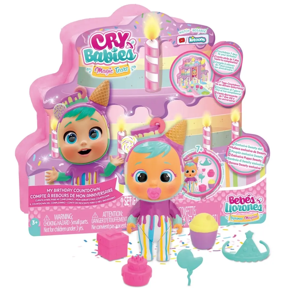 Poupée Bebés Llorones Sweety Calendario Cumpleaños-7Acc.