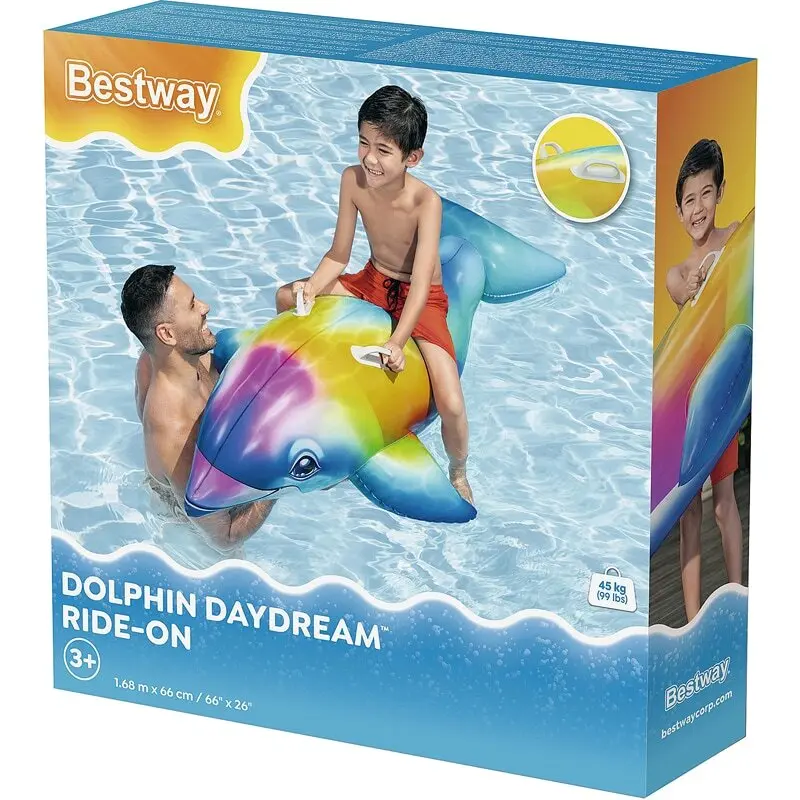 Matelas gonflable Bestway Dauphin arc-en-ciel