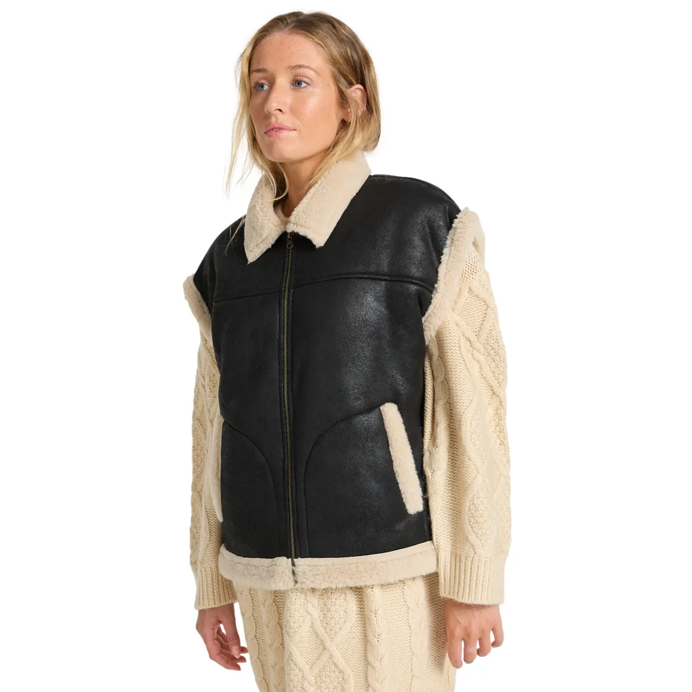 Faux-Shearling-Jacke für Damen Billabong Night Light