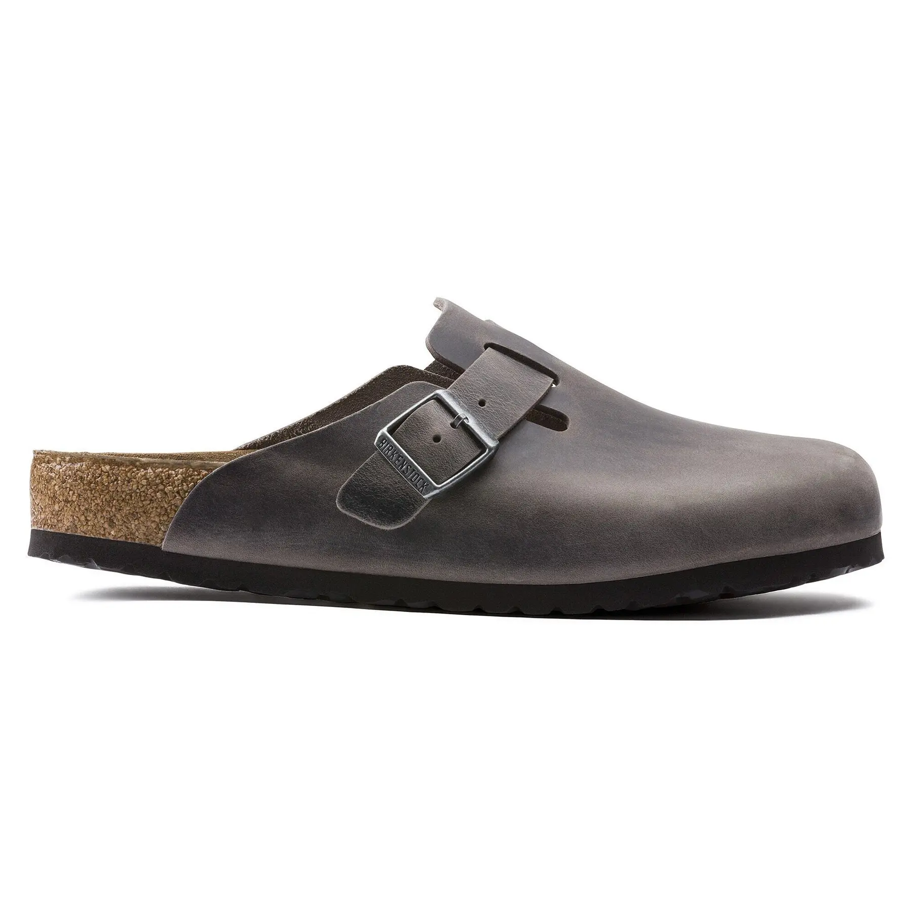 Zoccoli in cuoio naturale oliato con soletta interna morbida Birkenstock Boston