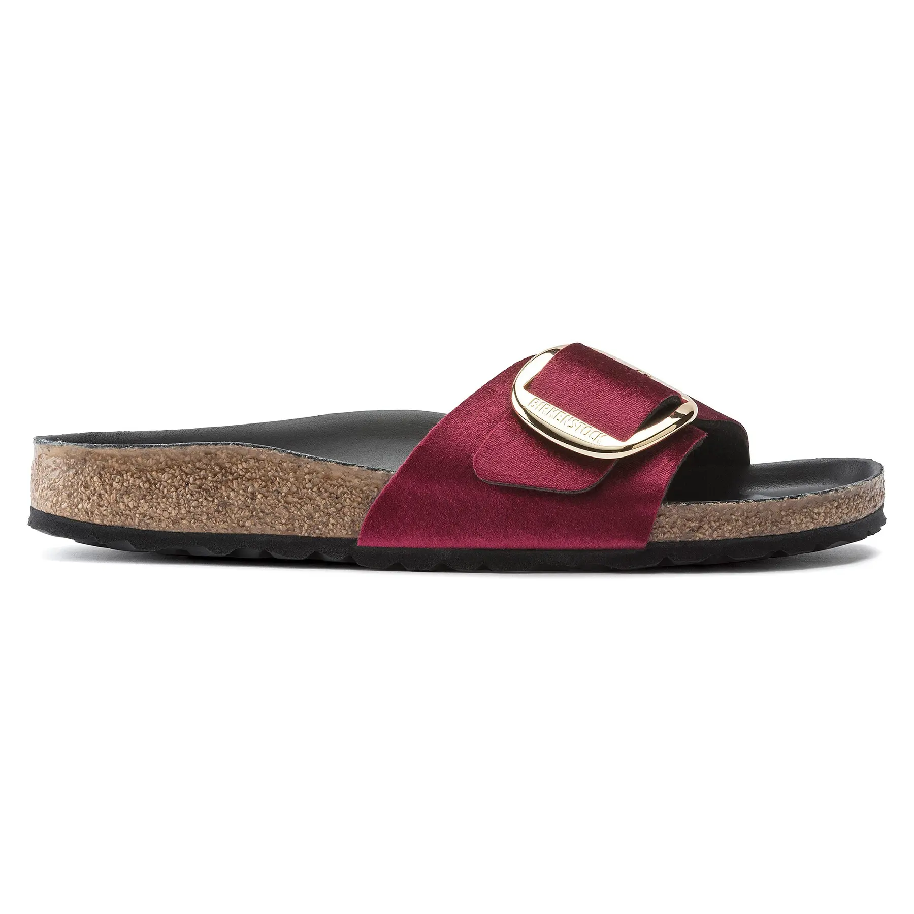 Ciabattine in velluto con fibbia grande Birkenstock Madrid