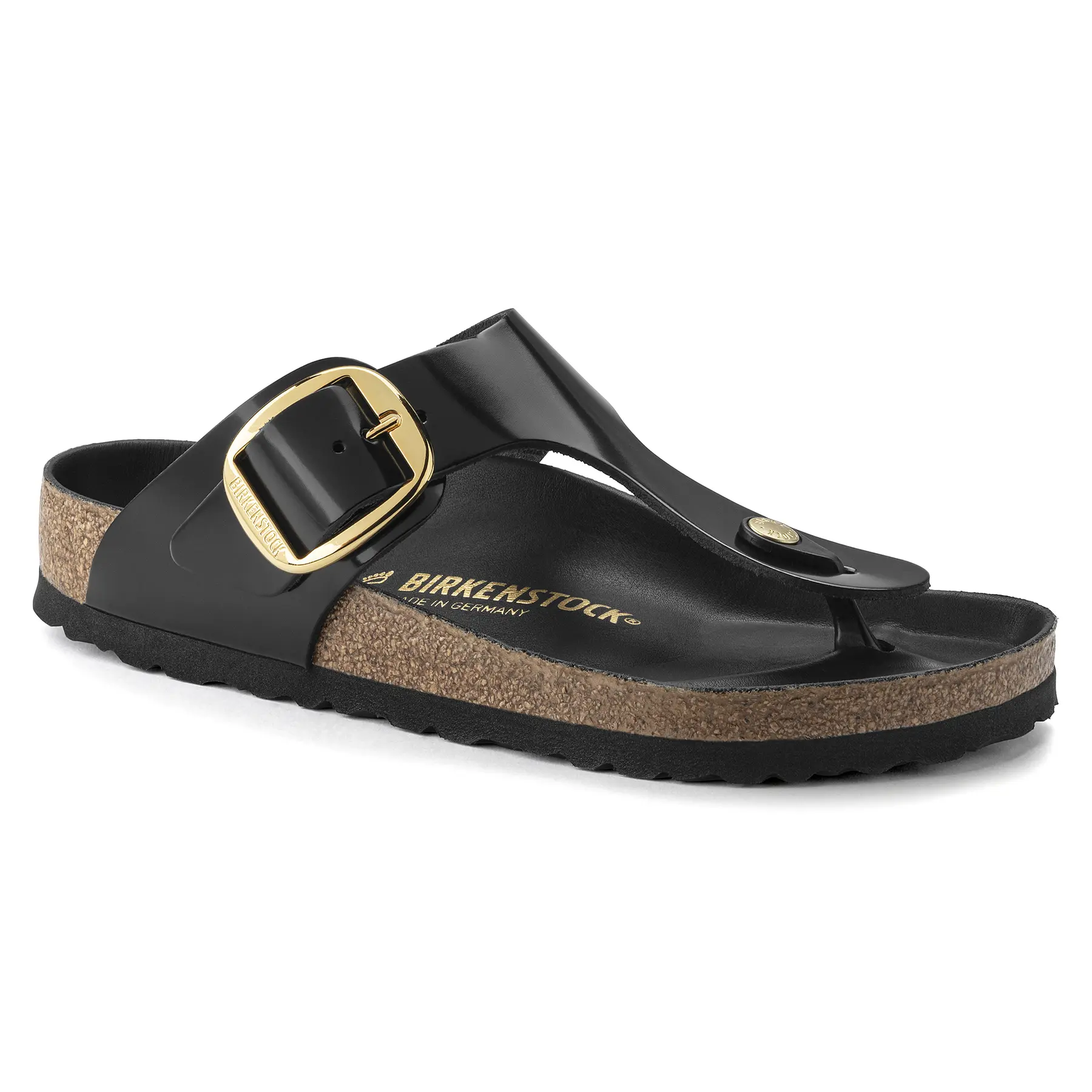 Infradito da donna  Gizeh Big Buckle Natural Leather Patent