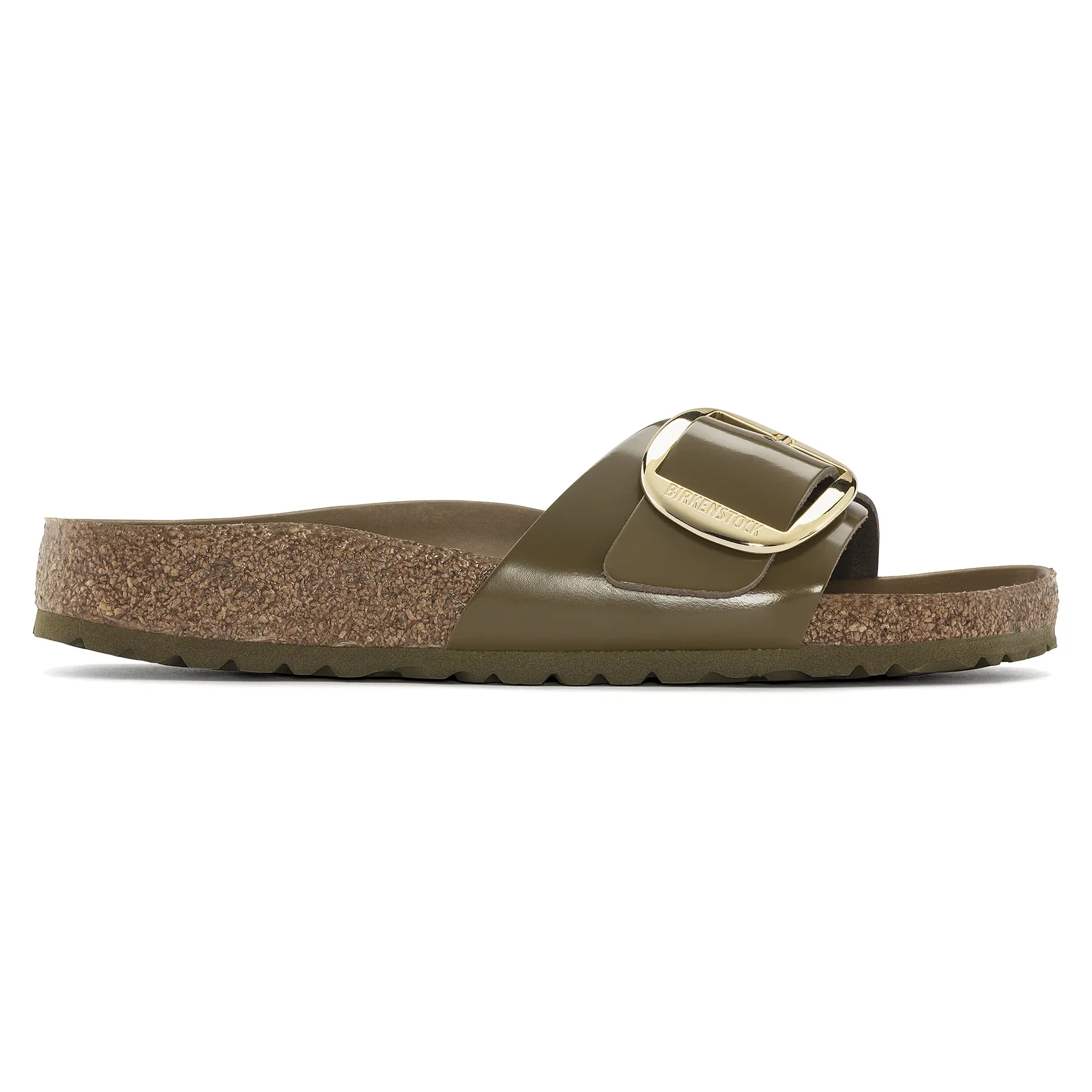 Ciabatte da donna Birkenstock Madrid Big Buckle Natural Leather Patent