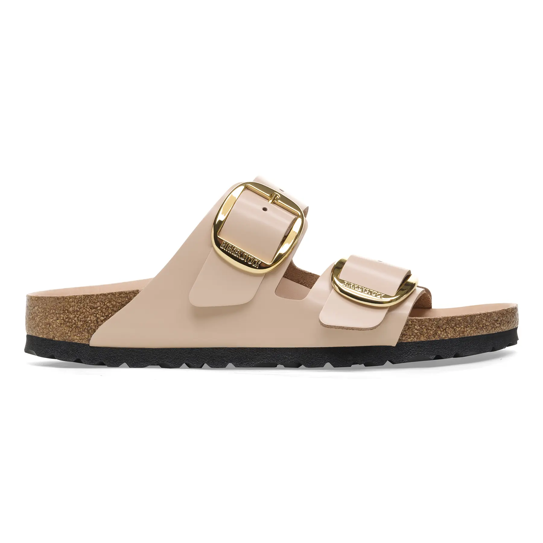 Ciabattine da donna Birkenstock Arizona Big Buckle Natural Leather Patent