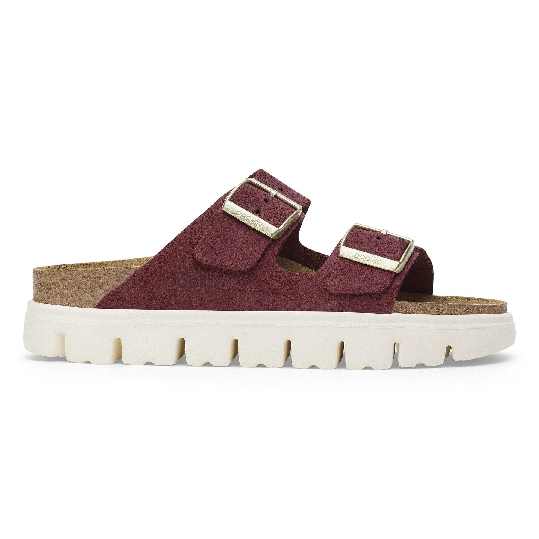 Pantoletten für Damen Birkenstock Arizona Platform Suede Leather
