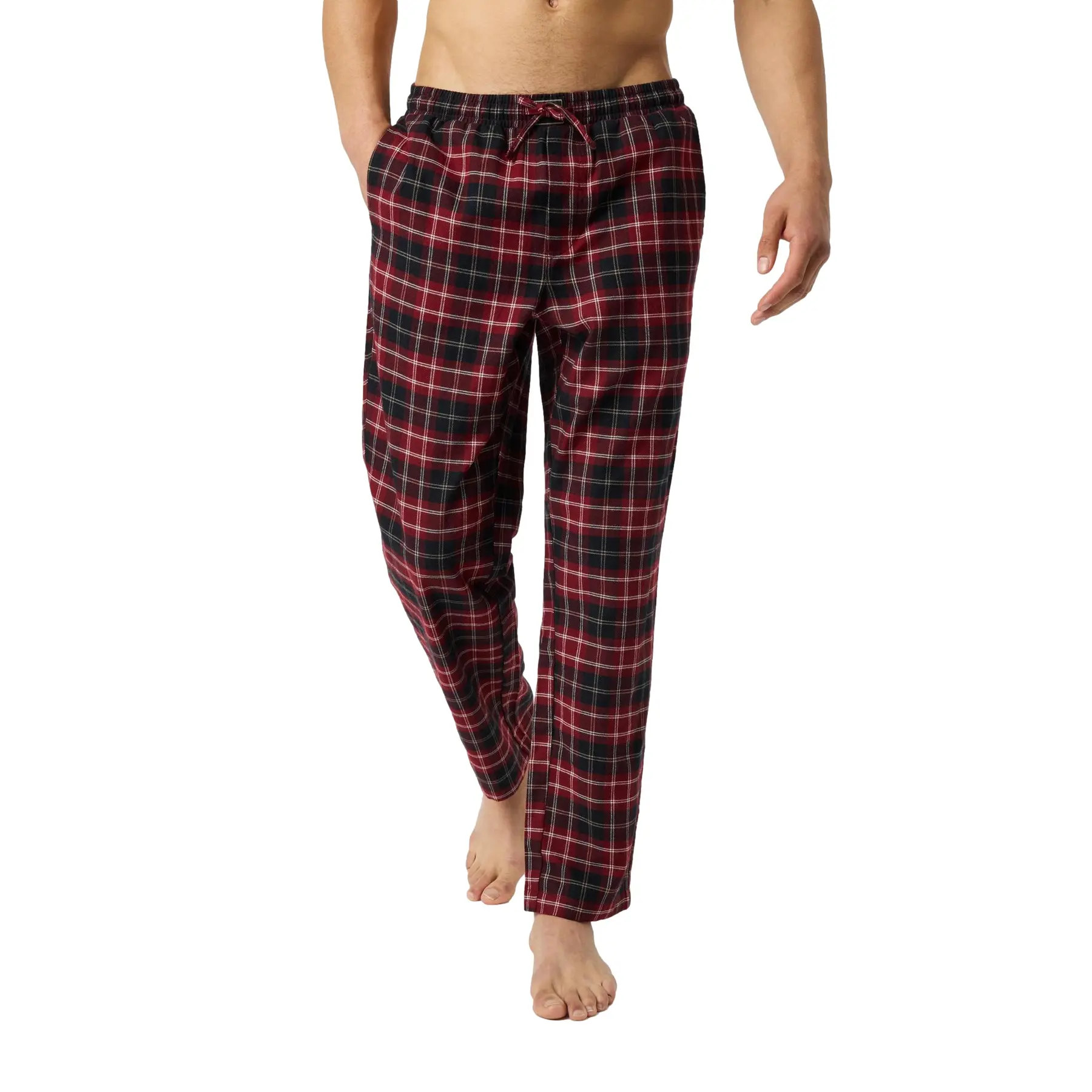 Björn Borg Core Flannel Pyama Broek Heren Organisch Katoen - Rood/Zwart - Maat L