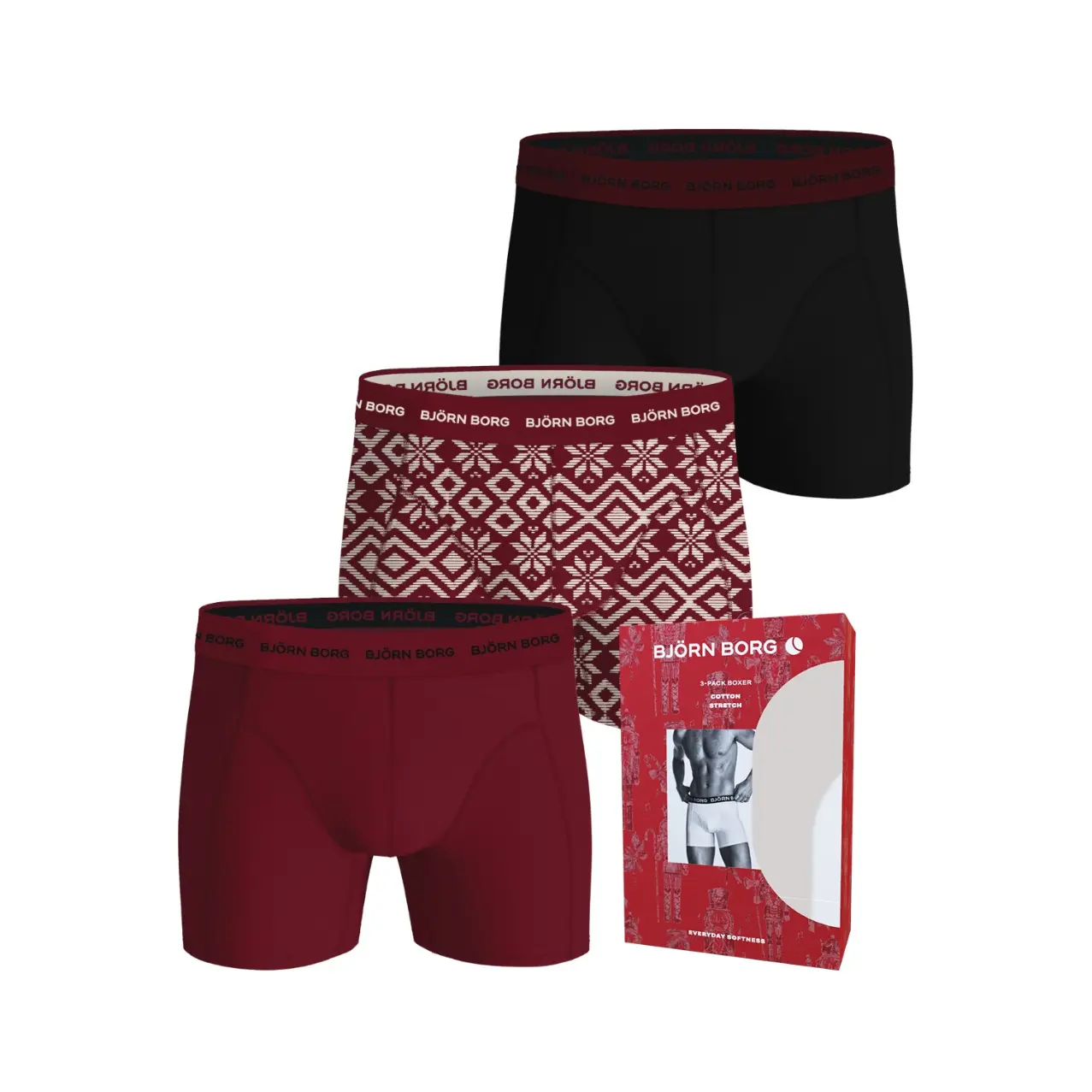 Rekbare katoenen boxer Björn Borg (x3)