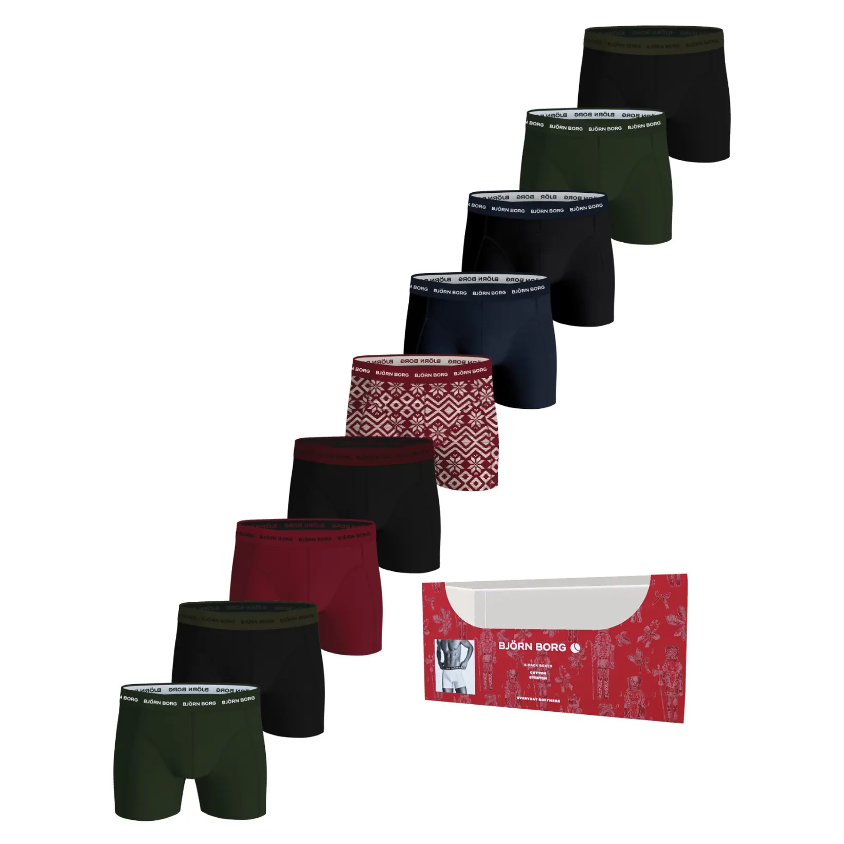 Rekbare katoenen boxer Björn Borg (x9)