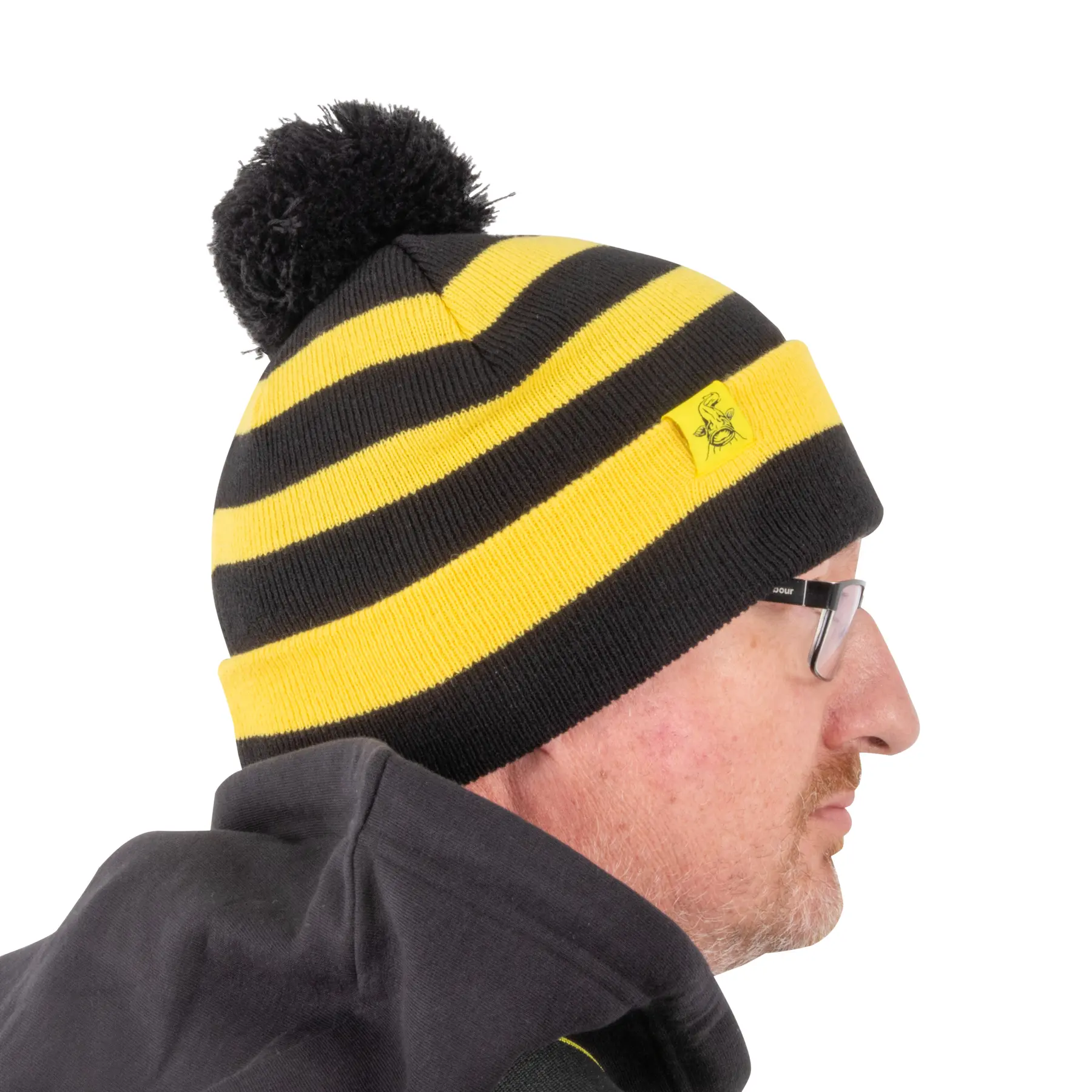 Mütze mit Bommel Black Cat