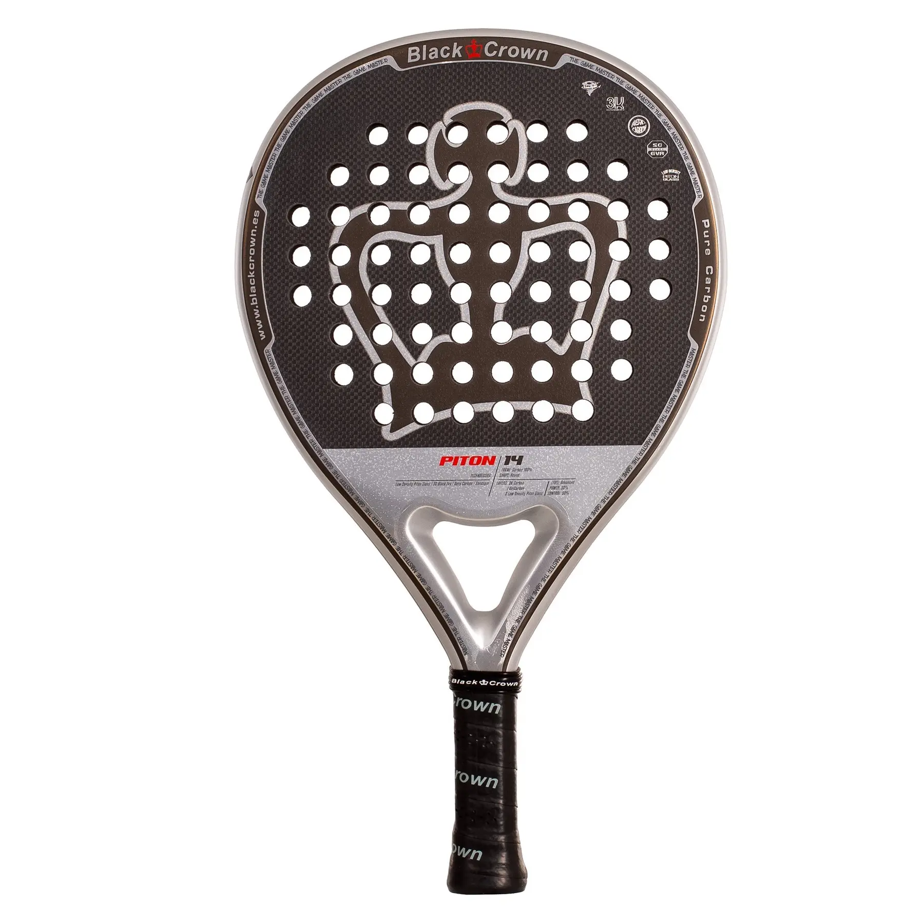 Black Crown Grau Piton 14 Padelschläger Vollflächig - Image 4