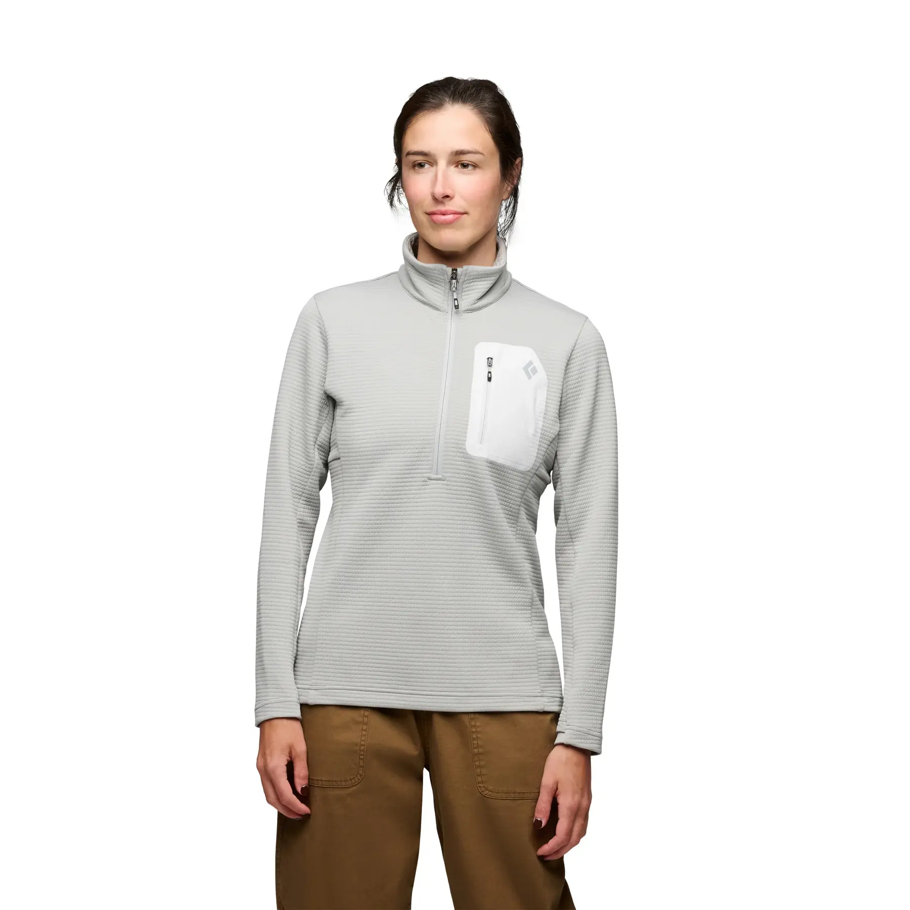 Damen Polarfleece 1/2 Zip Black Diamond Diverge