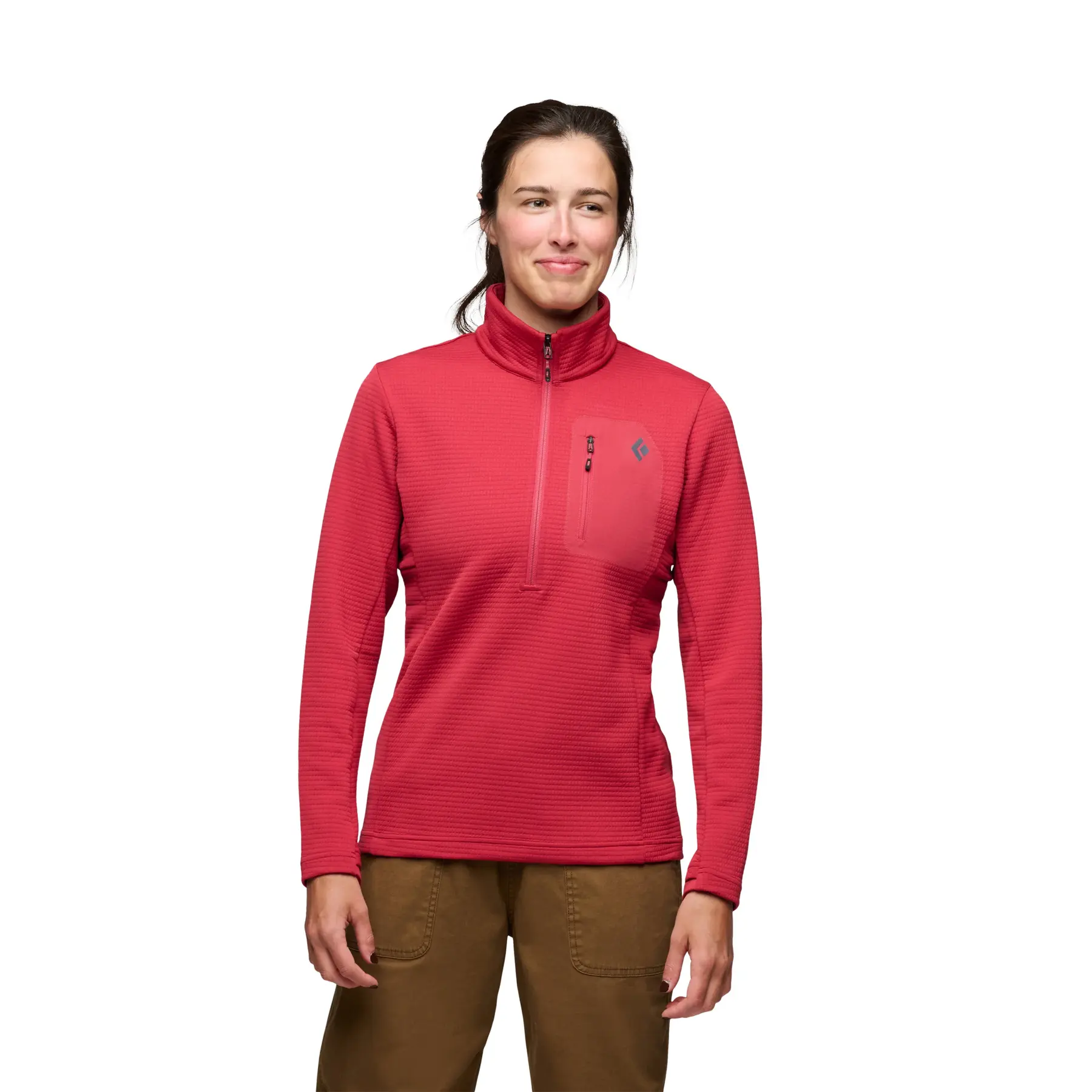 Damen Polarfleece 1/2 Zip Black Diamond Diverge