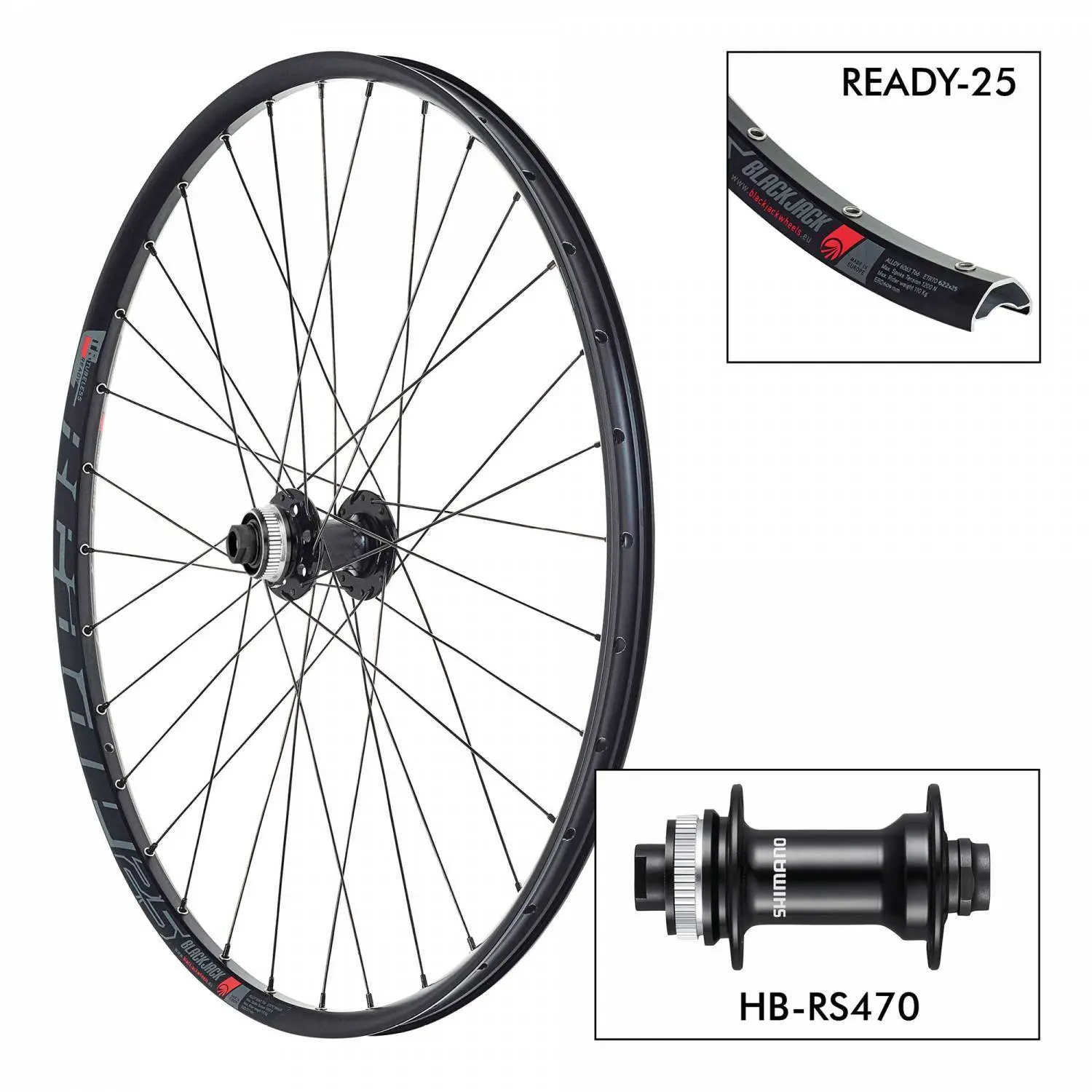 Fahrradrad Black Jack D.Ready25 28H - RS470