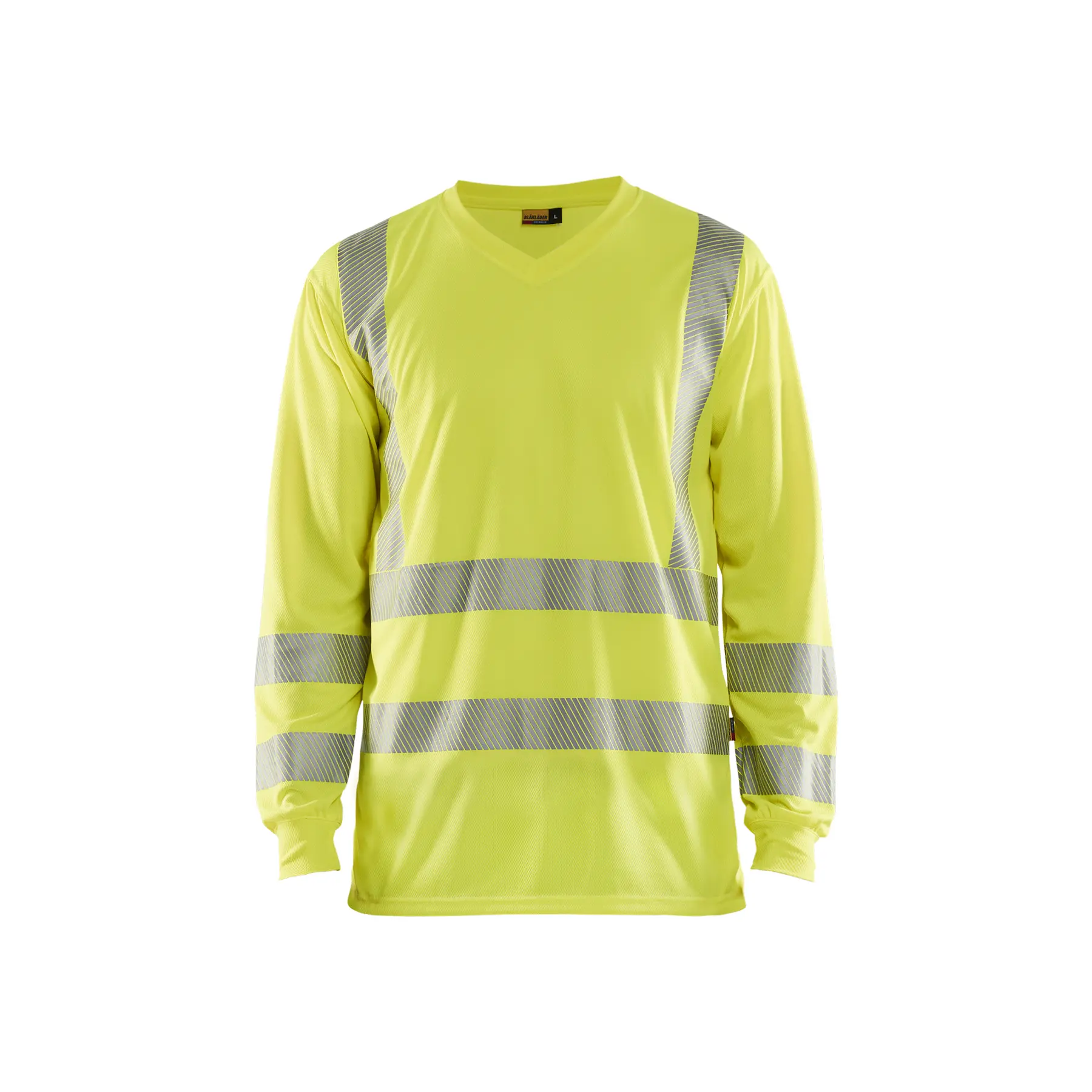 T-shirtnti-uv a maniche lunghe con scollo a V e alta visibilità Blaklader