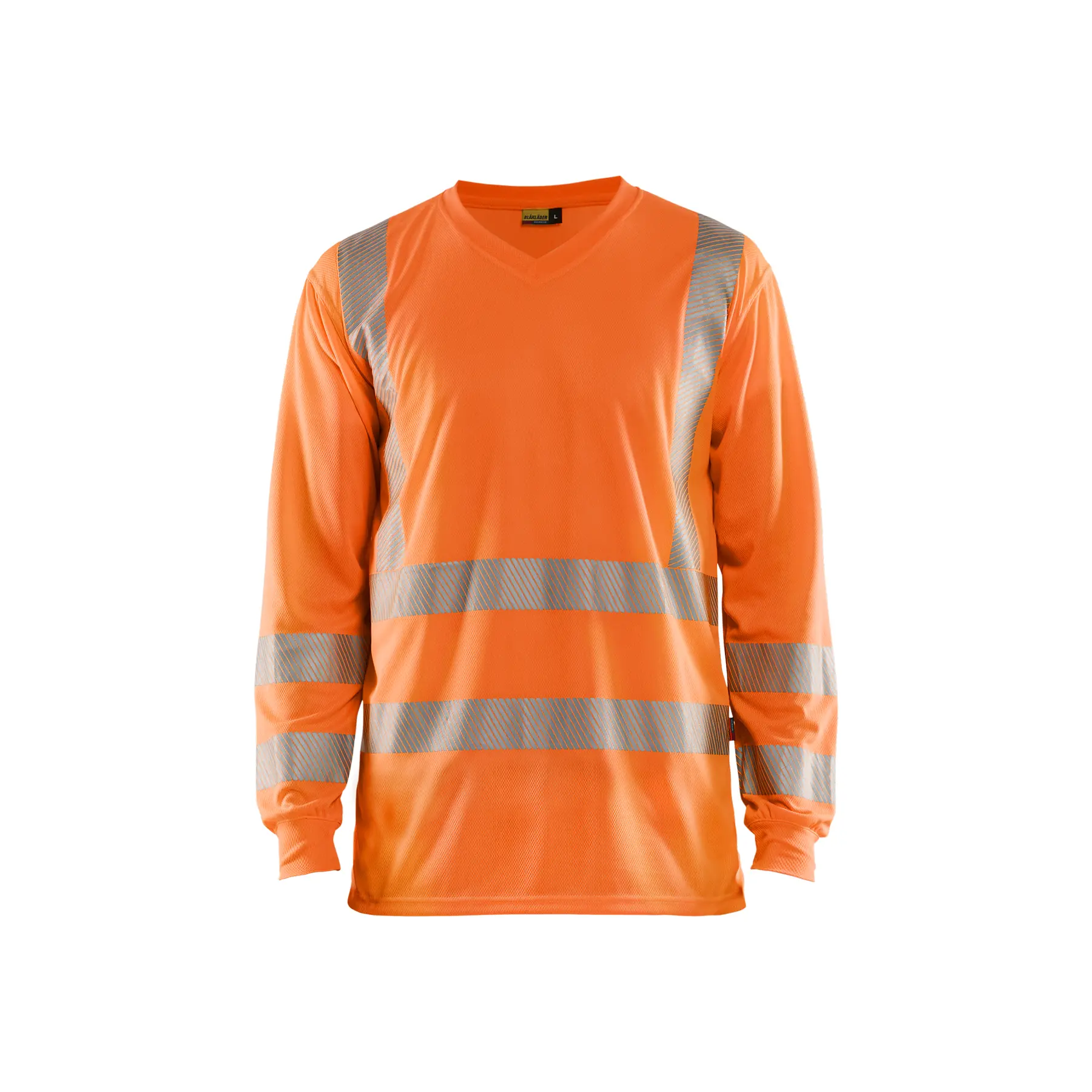 T-shirtnti-uv a maniche lunghe con scollo a V e alta visibilità Blaklader