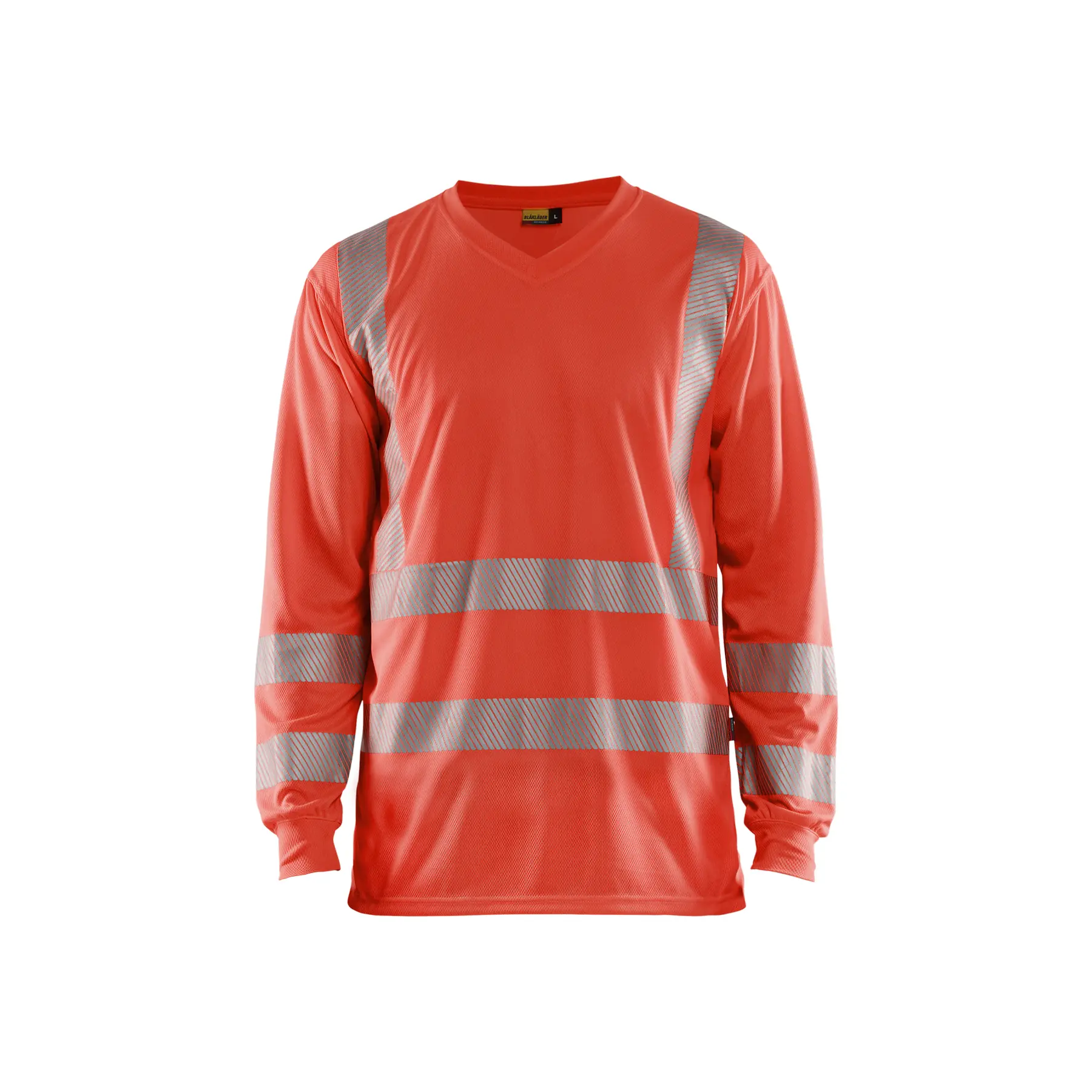 T-shirtnti-uv a maniche lunghe con scollo a V e alta visibilità Blaklader