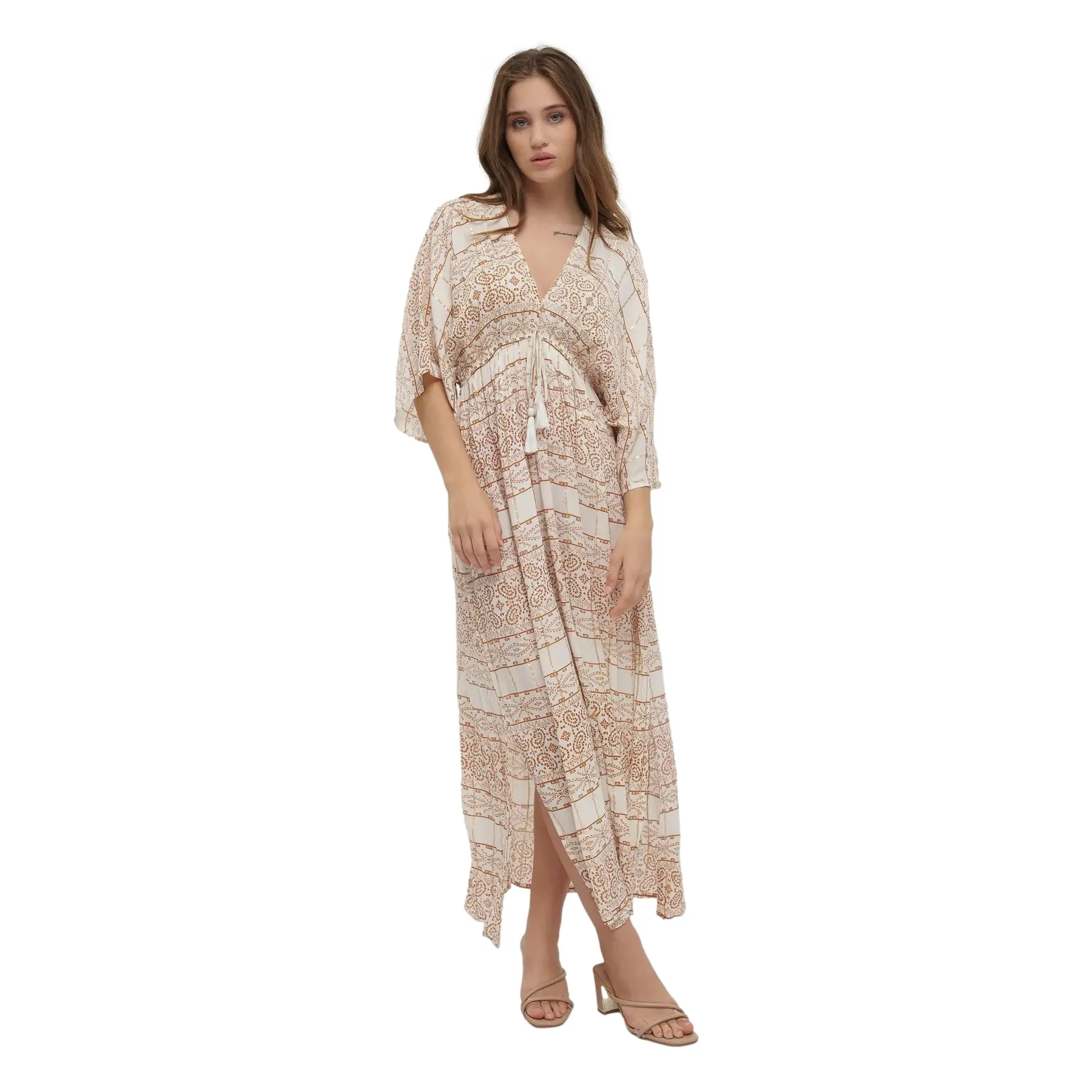 Maxi jurk 3/4 vrouw Ble Resort Collection