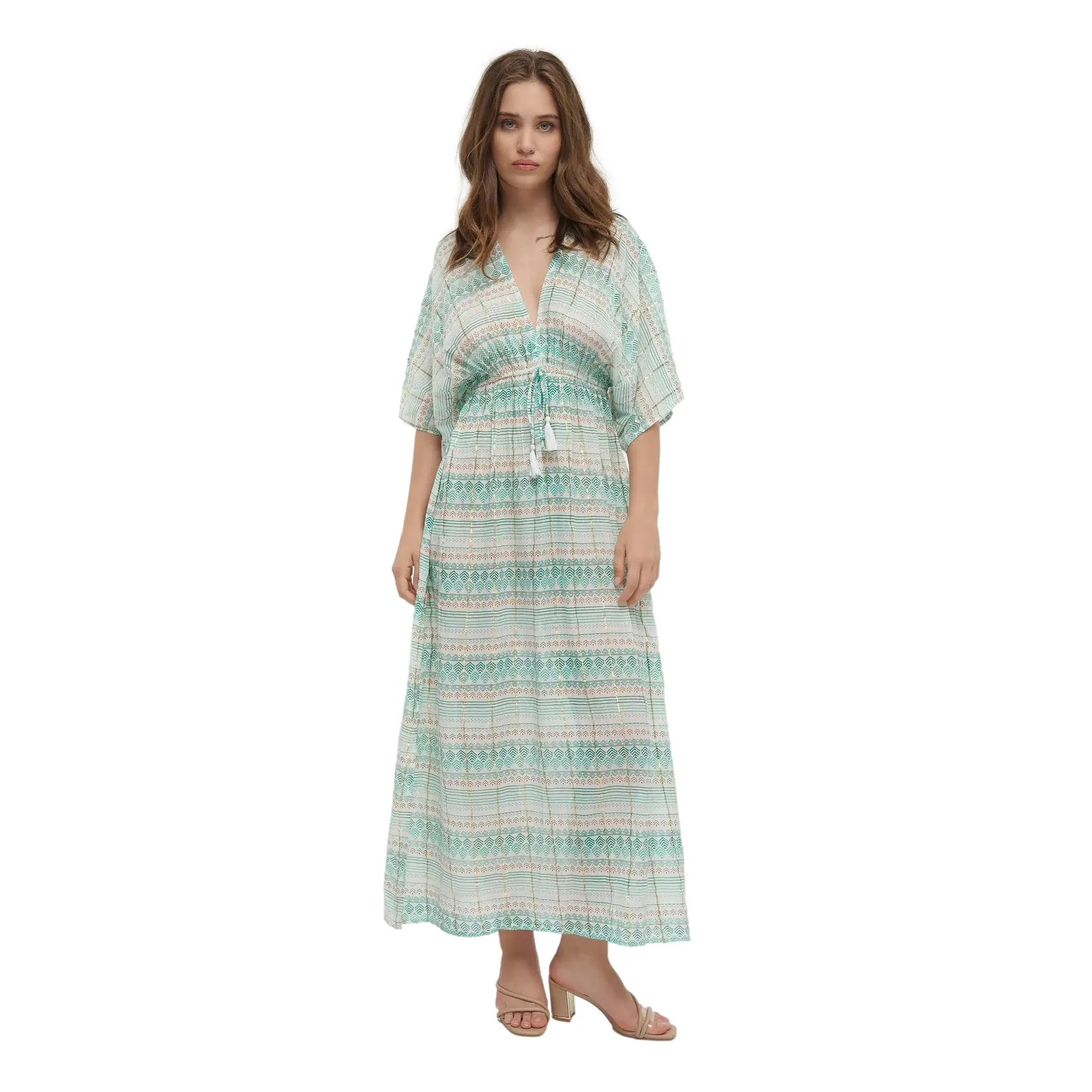 Maxi jurk 3/4 vrouw Ble Resort Collection