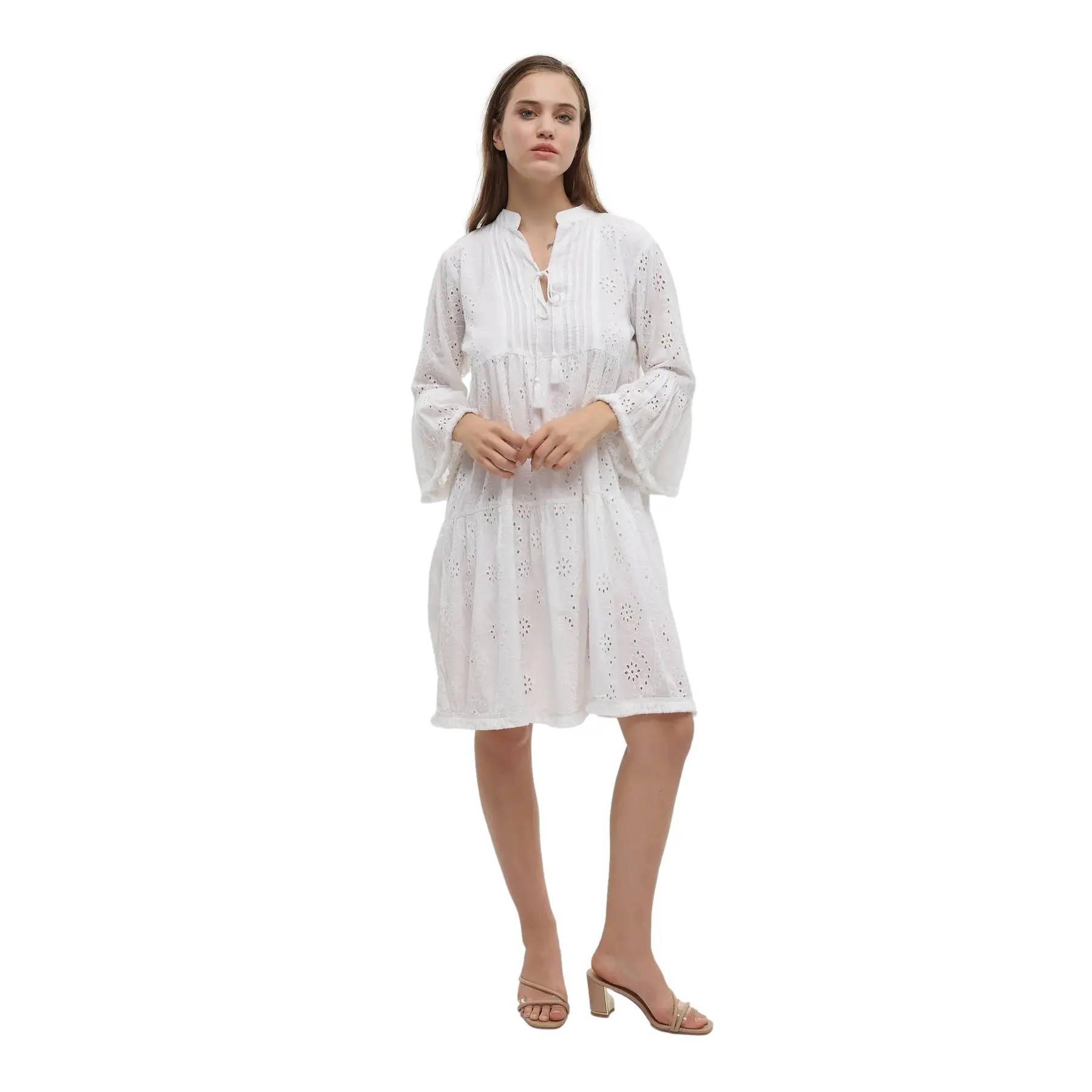 Korte jurk met 3/4 mouwen voor vrouwen Ble Resort Collection