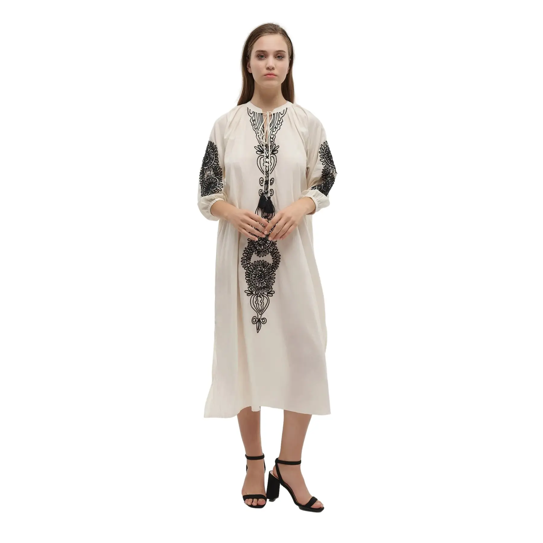 Geborduurd kaftan jurk voor vrouwen Ble Resort Collection