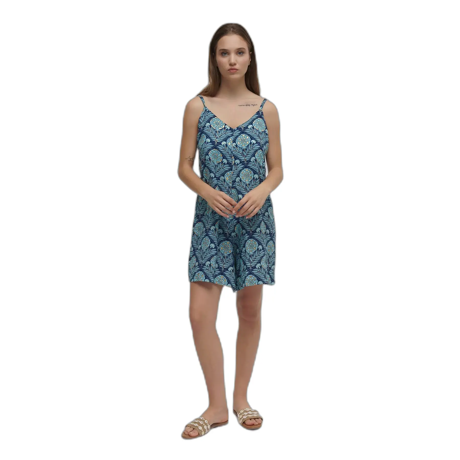 Korte jumpsuit voor vrouwen Ble Resort Collection Flower