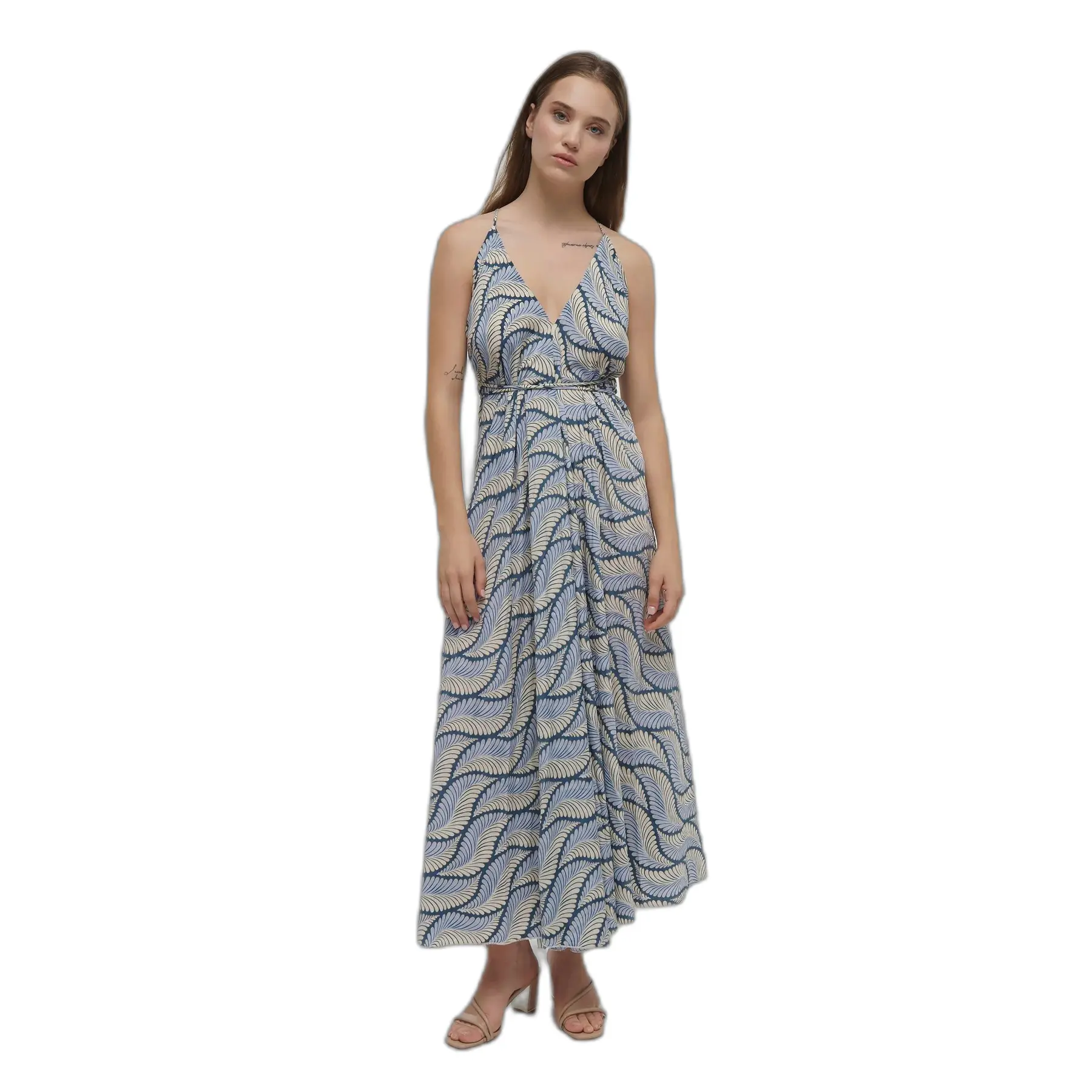 Maxikleid Damen Ble Resort Collection Leaf