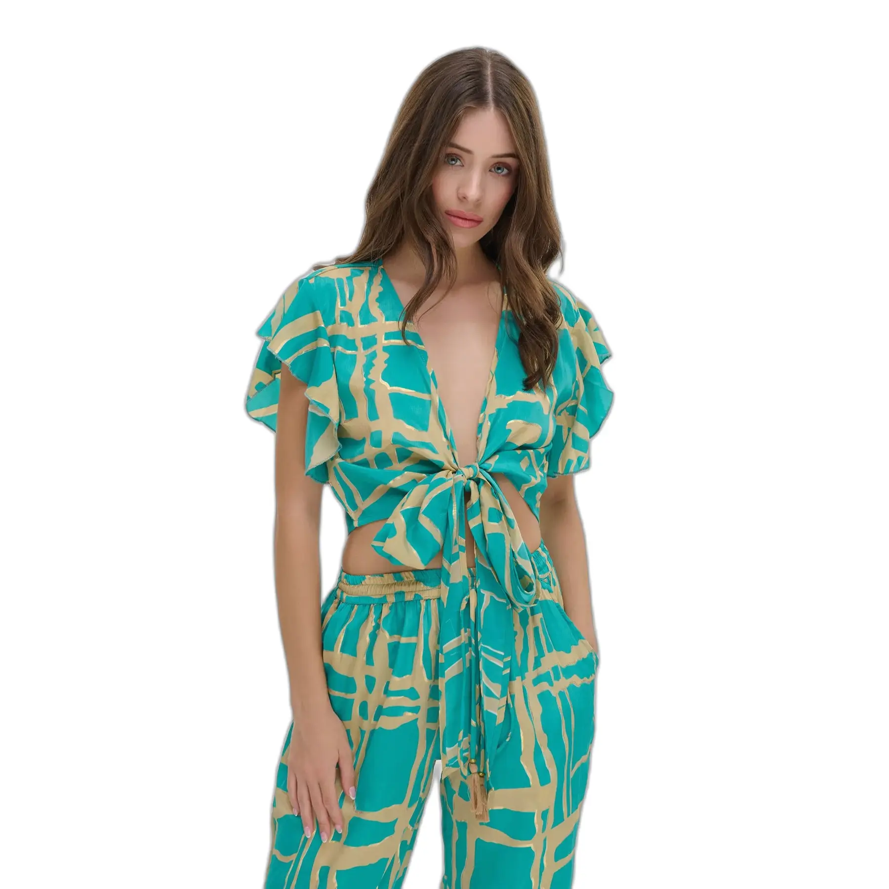 Korte bloes met overslag dames Ble Resort Collection Blocks