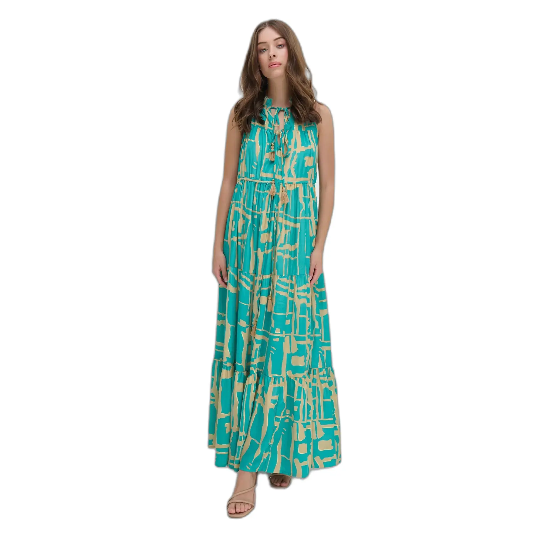 Maxikleid ohne Ärmel für Frauen Ble Resort Collection Blocks