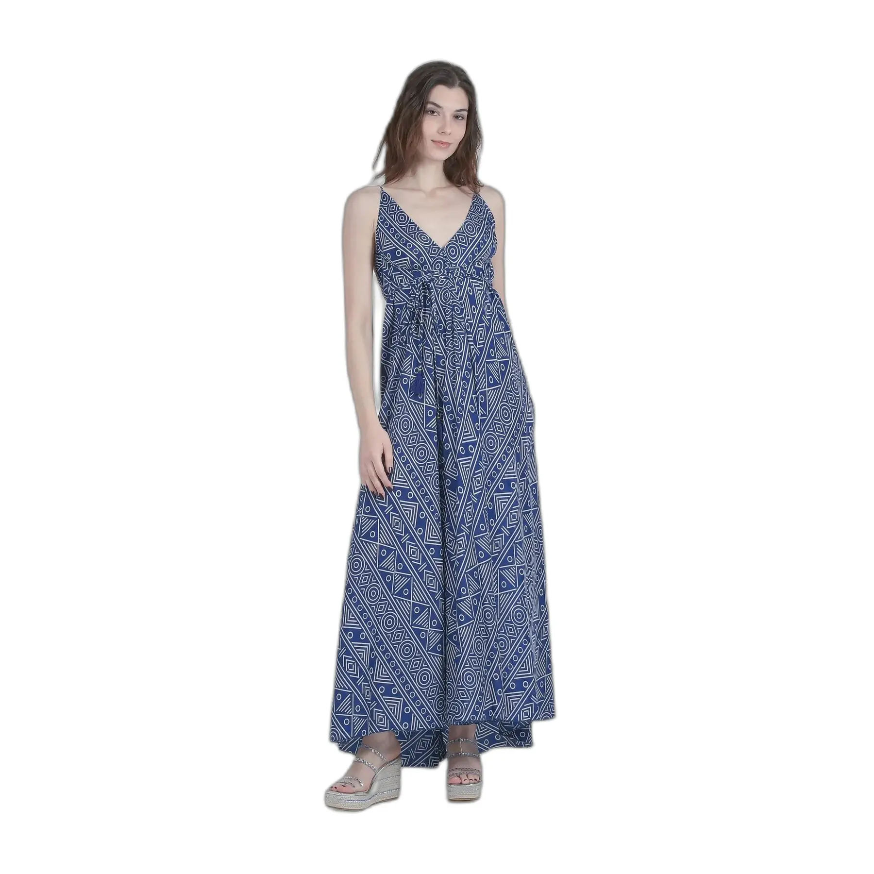Maxi jurk met print halternek voor dames Ble Resort Collection